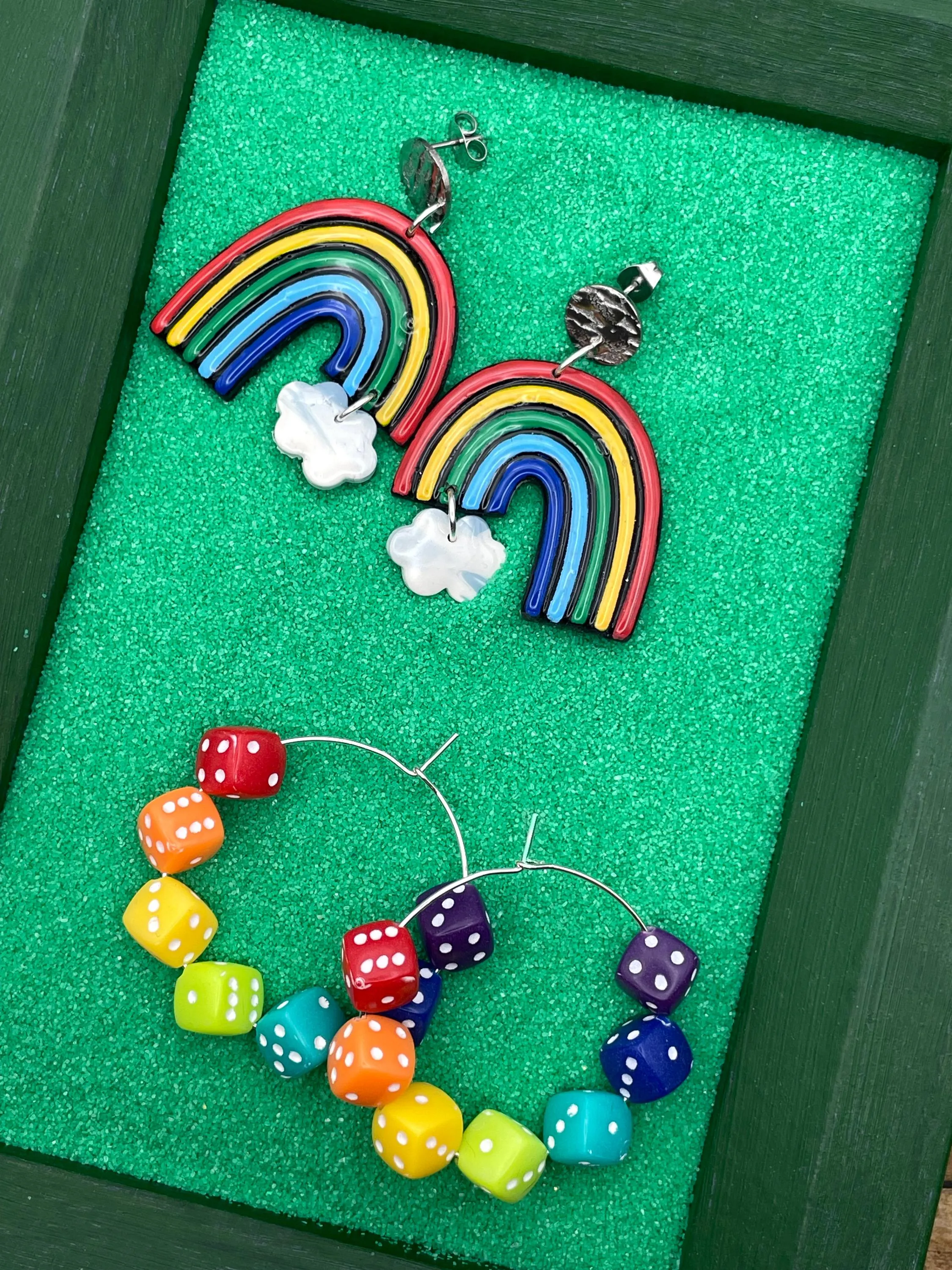 Love is Love - Rainbow Arch with Cloud Earrings: Handmade Polymer Clay sold by Modcloth product image thumbnail 4