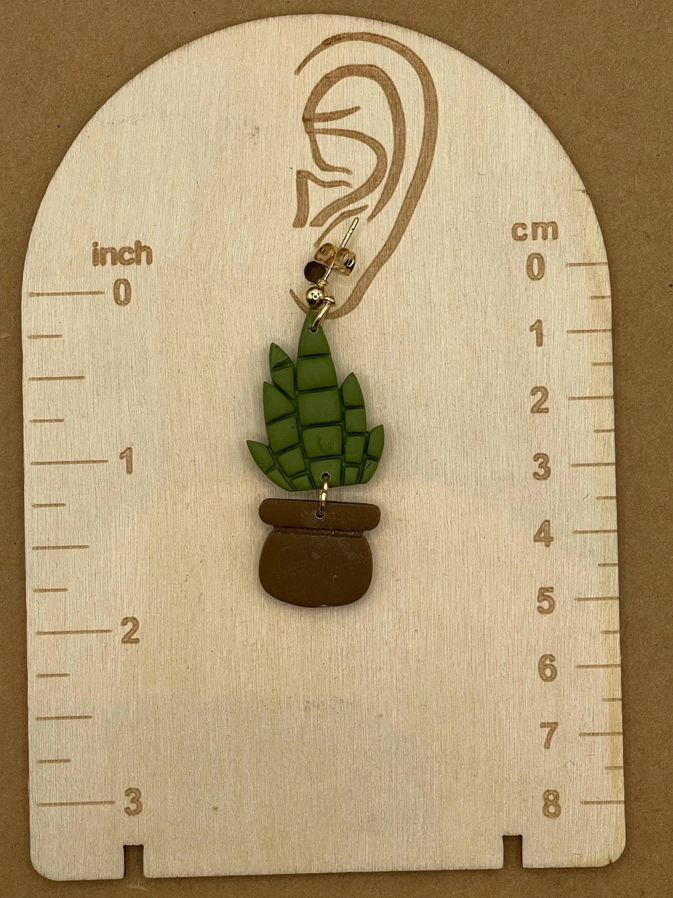 Joshua Tree - Yucca Plant in Pot Earrings: Handmade Polymer Clay sold by Modcloth product image thumbnail 2