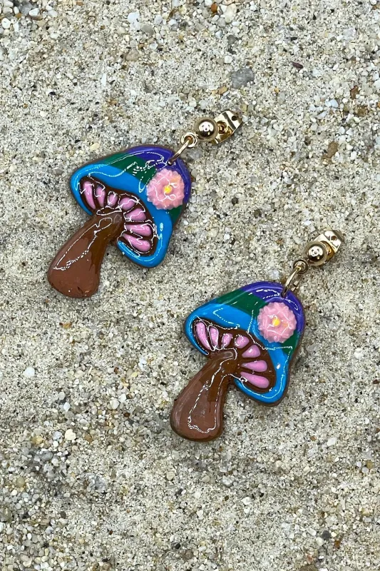 Magical Forest - Groovy Mushroom Earrings: Handmade Polymer Clay made by Modcloth