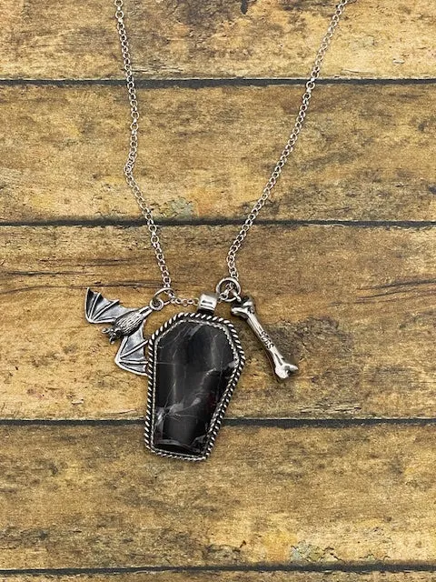 Willow - White Buffalo Coffin Charm Necklace with Bone and Bat sold by Modcloth product image thumbnail 2