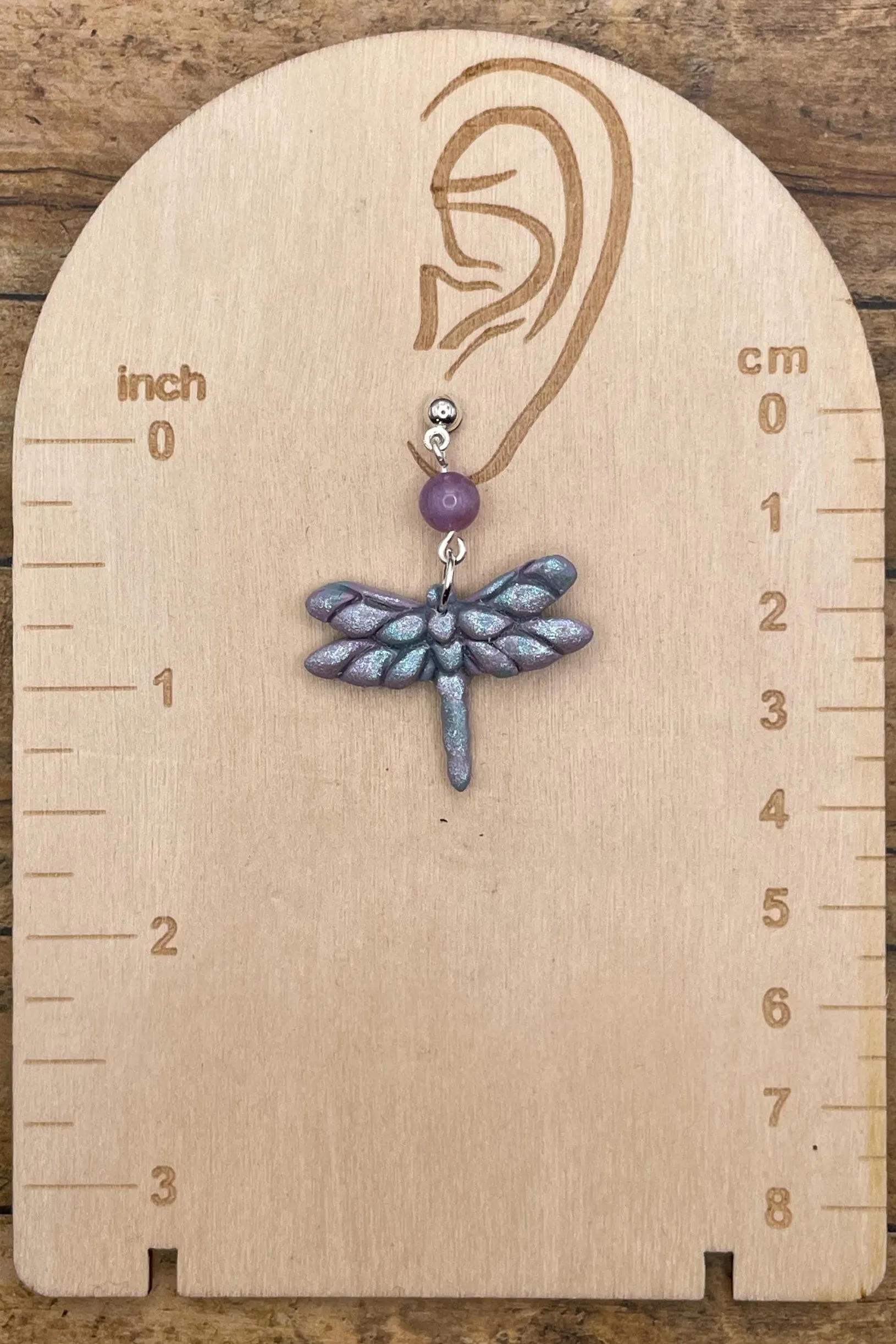 Mystical - Shimmer Lavender and Blue Dragonfly Earrings: Handmade Polymer Clay sold by Modcloth product image thumbnail 2