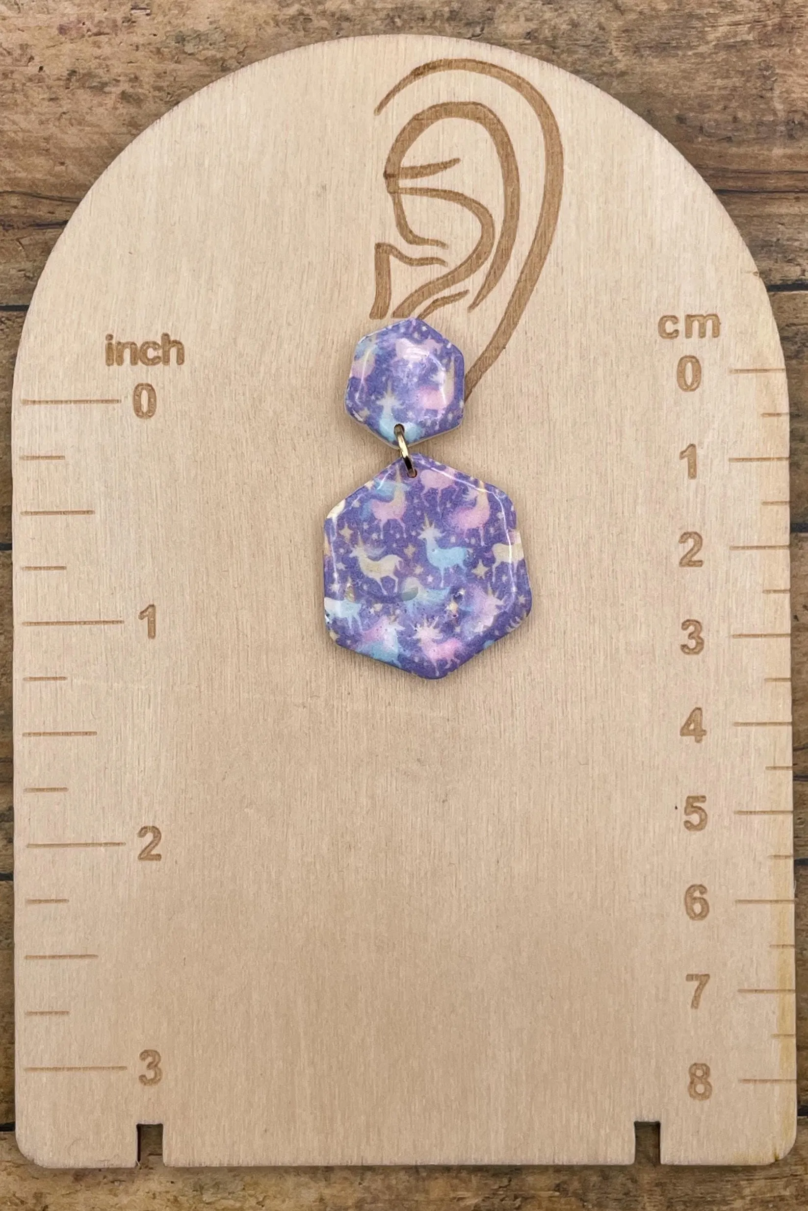 Mystical - Unicorn Printed Dangle Earrings - Handmade Polymer Clay sold by Modcloth product image thumbnail 2