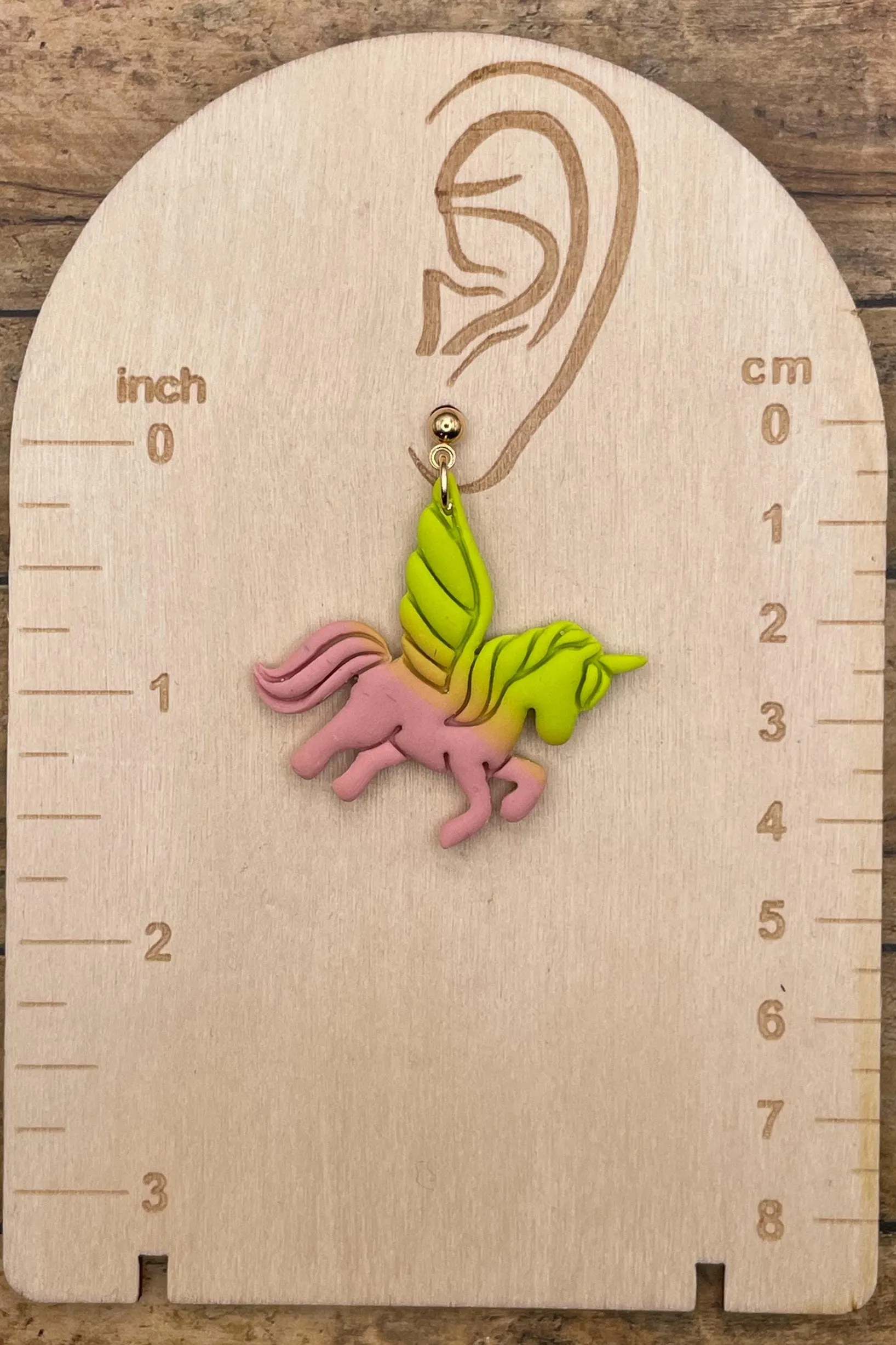 Mystical - Unicorn Pink Green Dangle Earrings: Handmade Polymer Clay sold by Modcloth product image thumbnail 2