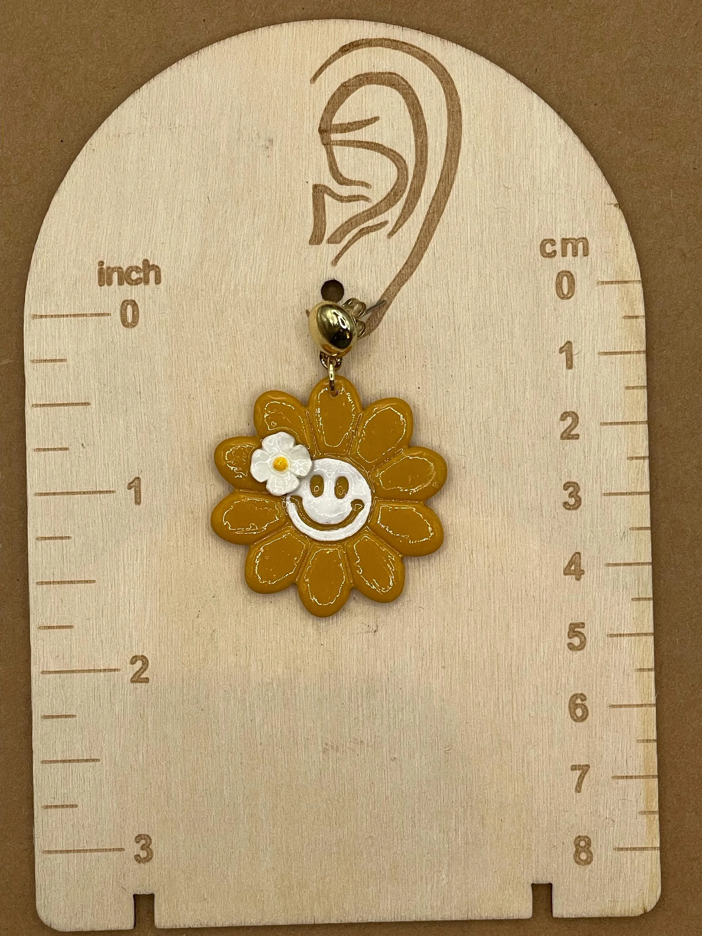 Magical Forest - Groovy Smiley Daisy Earrings: Handmade Polymer Clay sold by Modcloth product image thumbnail 2