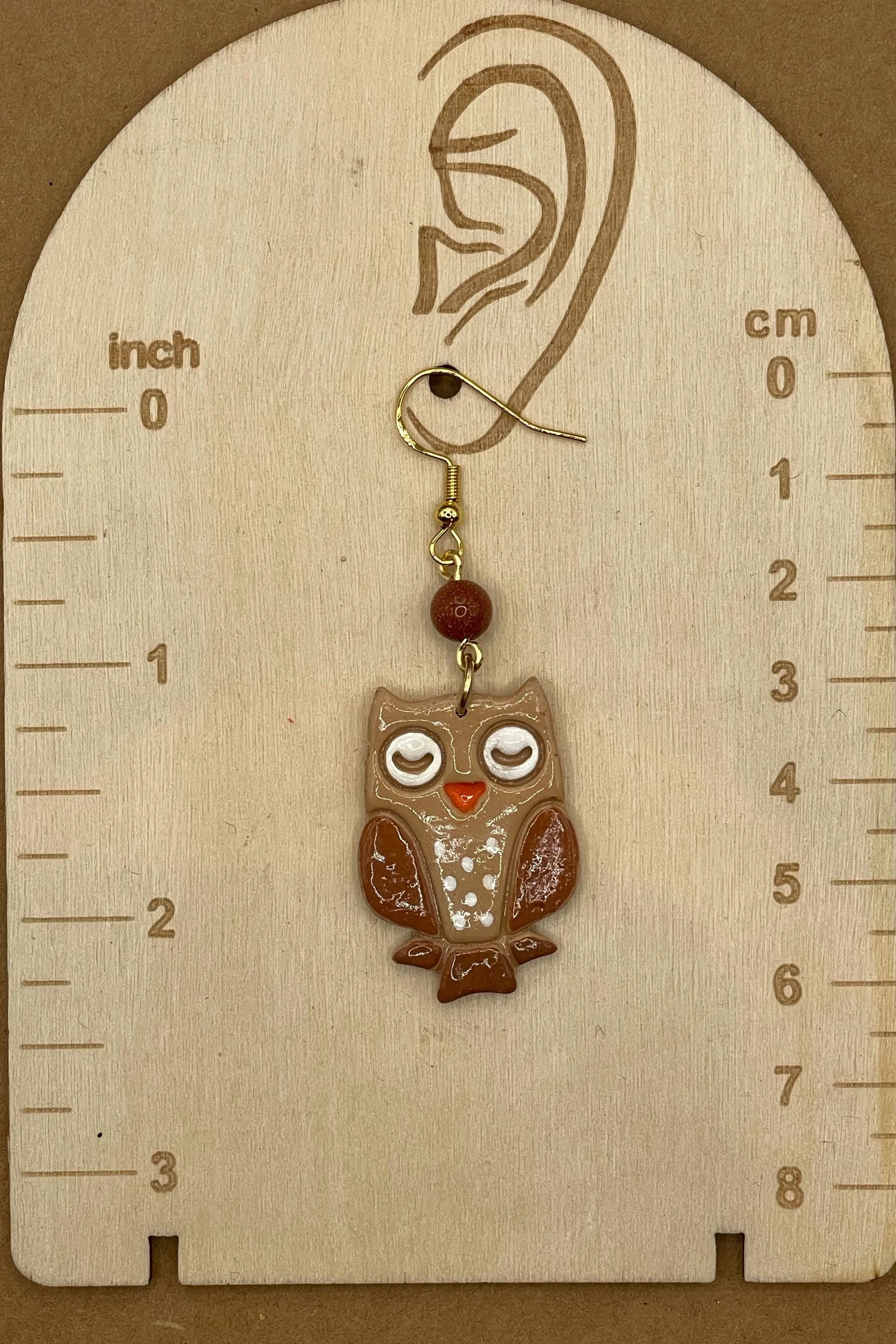 Magical Forest - Cutie Owl Earrings with Sunstone Detail: Handmade Polymer sold by Modcloth product image thumbnail 2