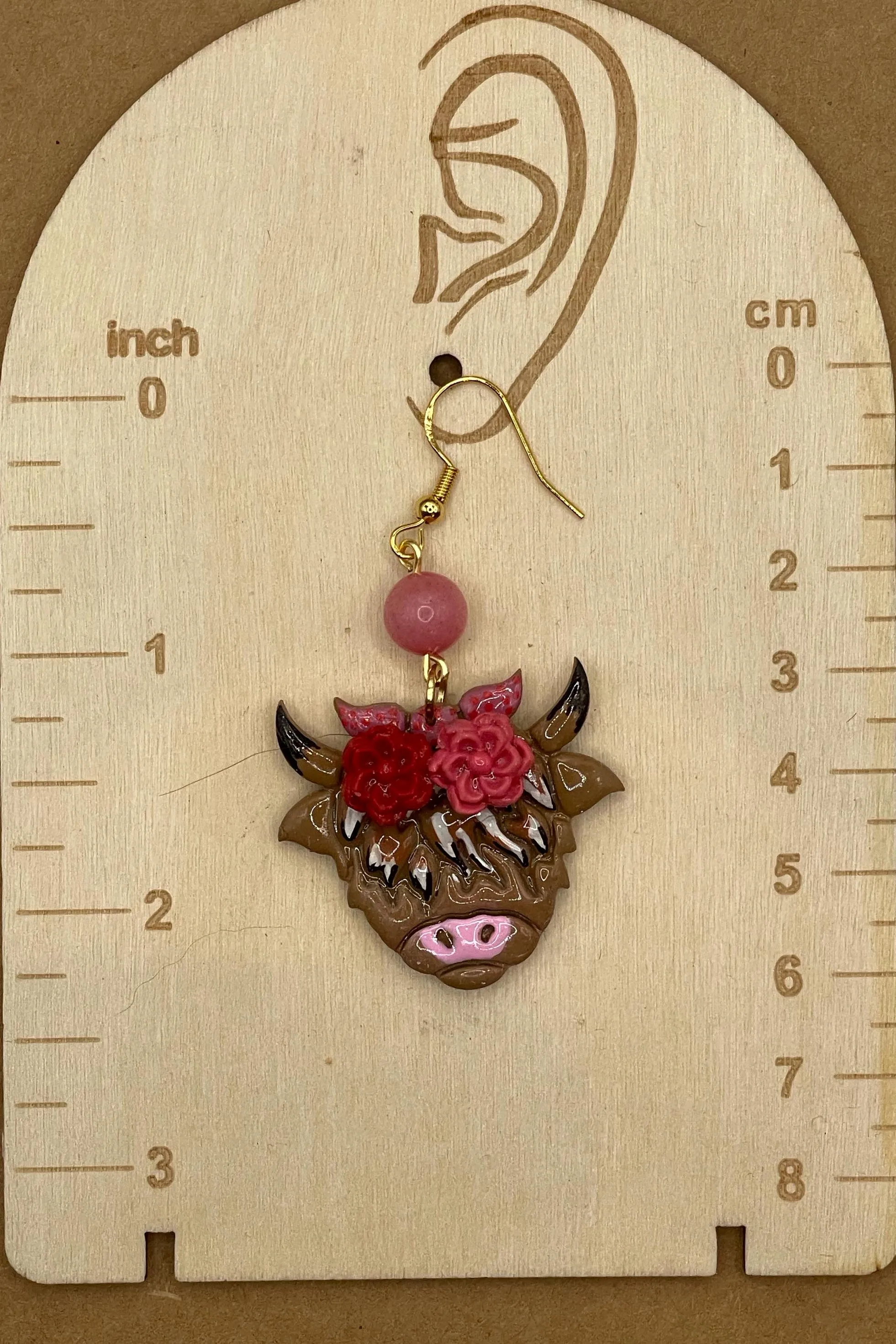 Joshua Tree - Cutie Highland Cow Earrings: Handmade Polymer Clay sold by Modcloth product image thumbnail 2