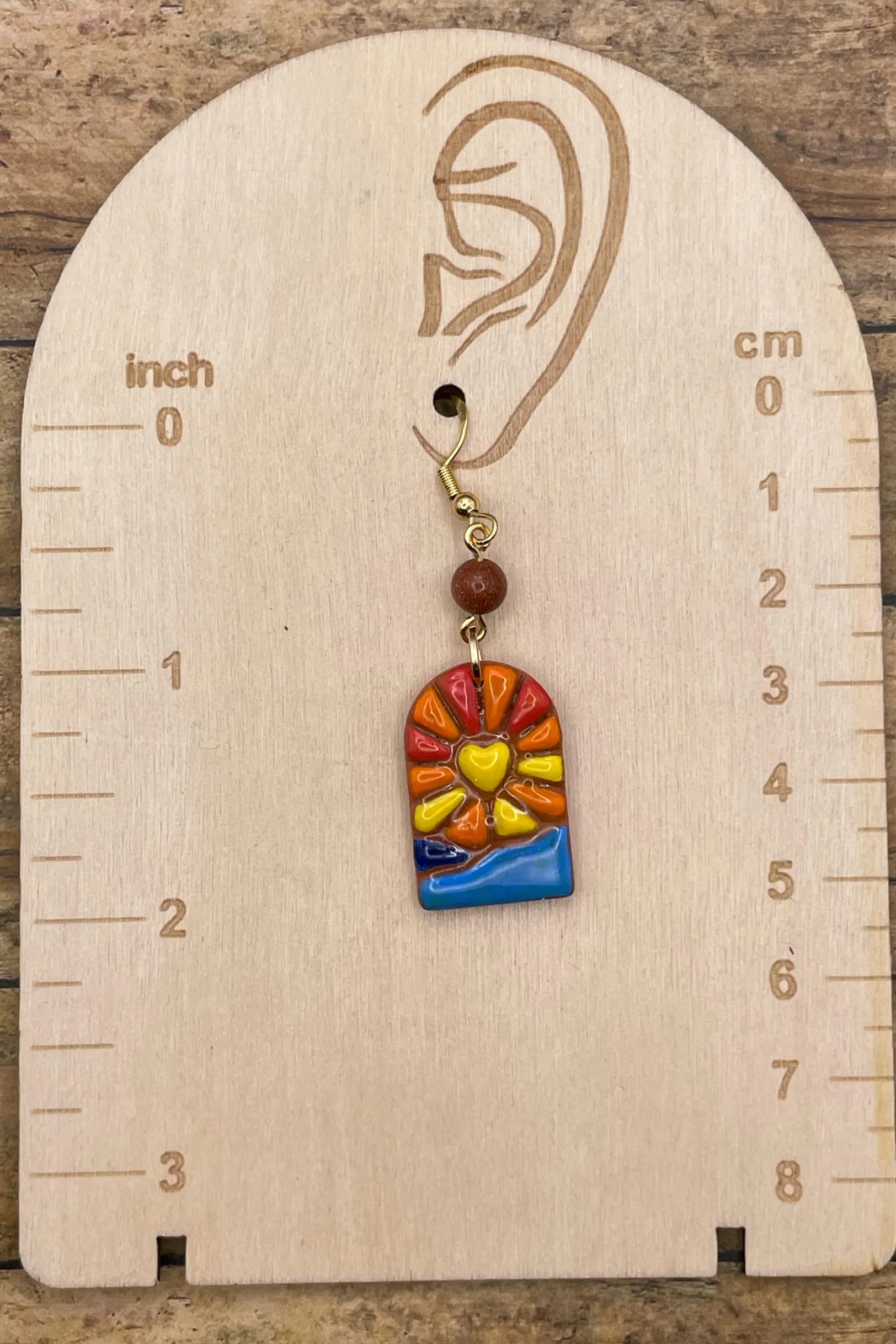 Joshua Tree - Sunset Dangle Earrings with Sunstone Detail: Handmade Polymer Clay sold by Modcloth product image thumbnail 2