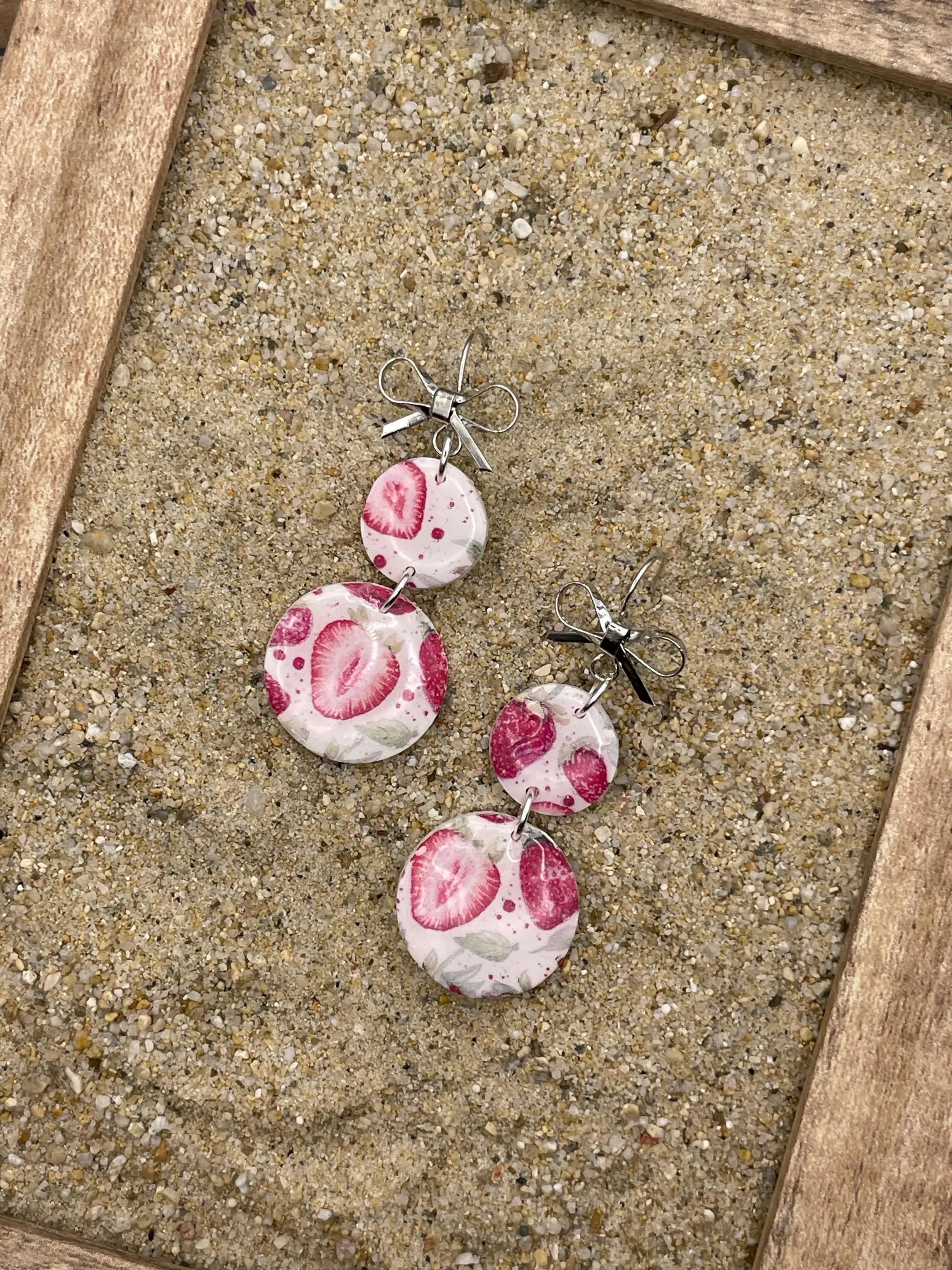 Tutti Frutti - Strawberry Printed Dangle Earrings: Handmade, Polymer Clay sold by Modcloth product image thumbnail 3