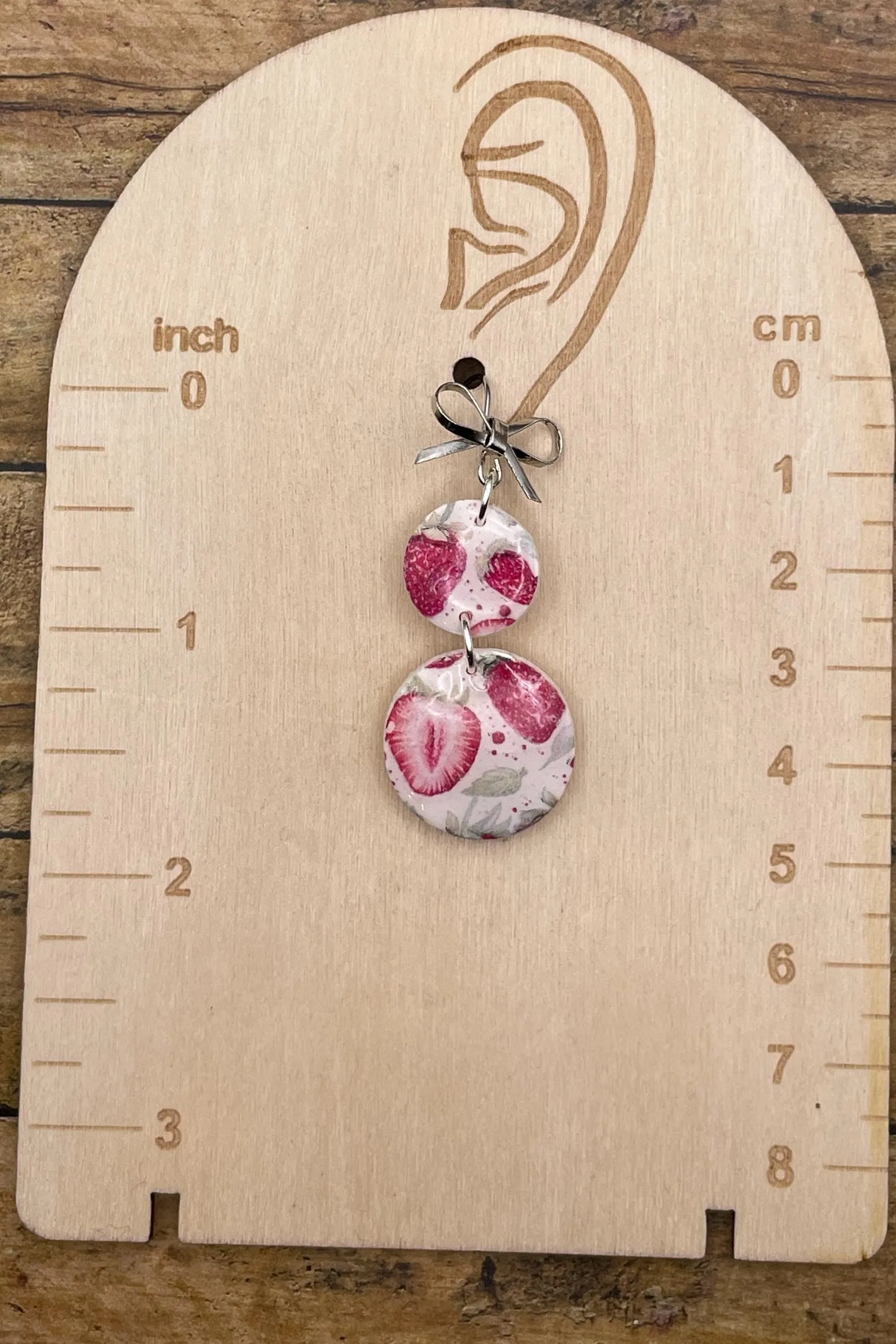Tutti Frutti - Strawberry Printed Dangle Earrings: Handmade, Polymer Clay sold by Modcloth product image thumbnail 2