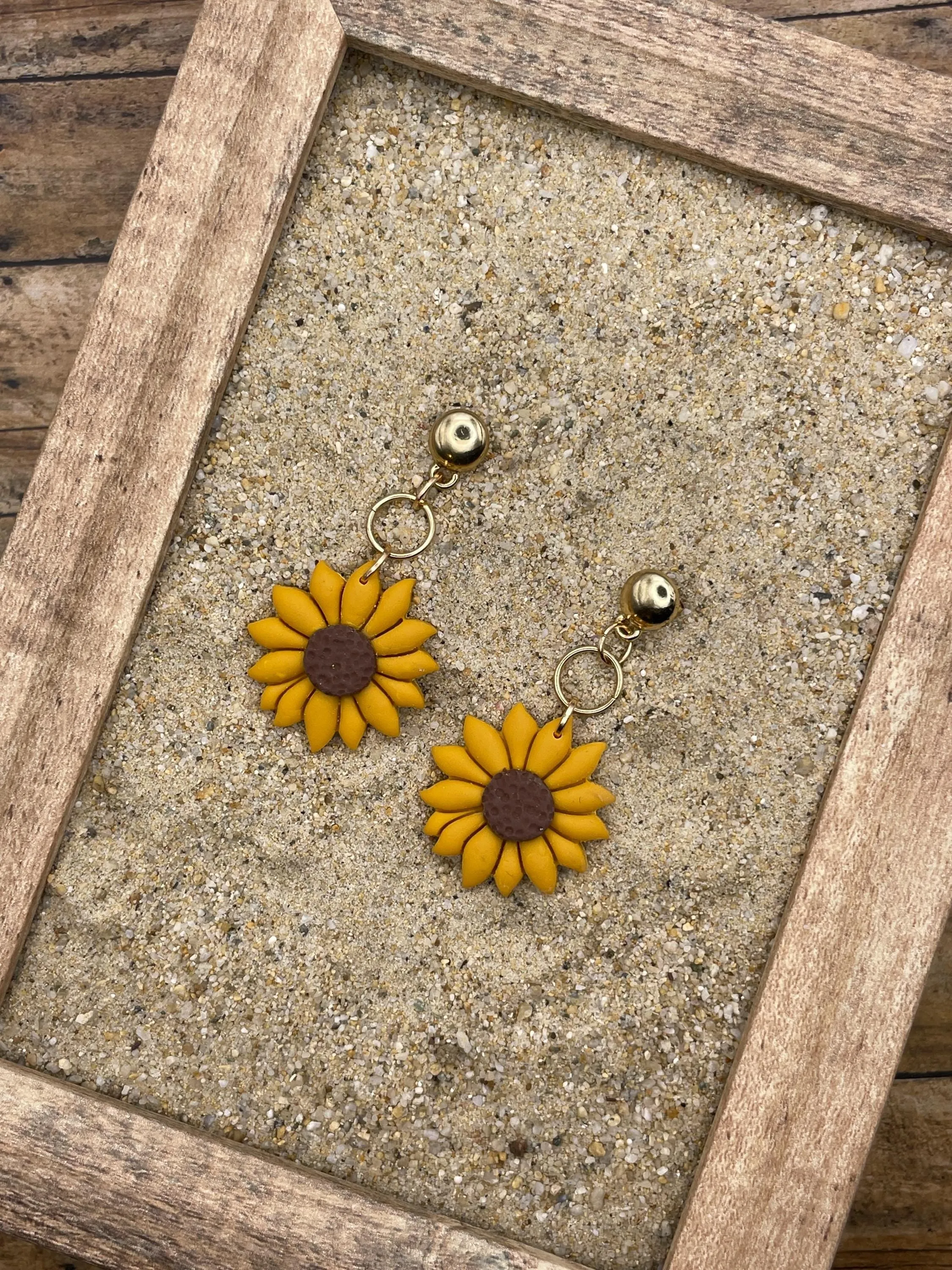 Spring Fling - Sunflower Dangle Earrings: Handmade Polymer Clay sold by Modcloth product image thumbnail 3