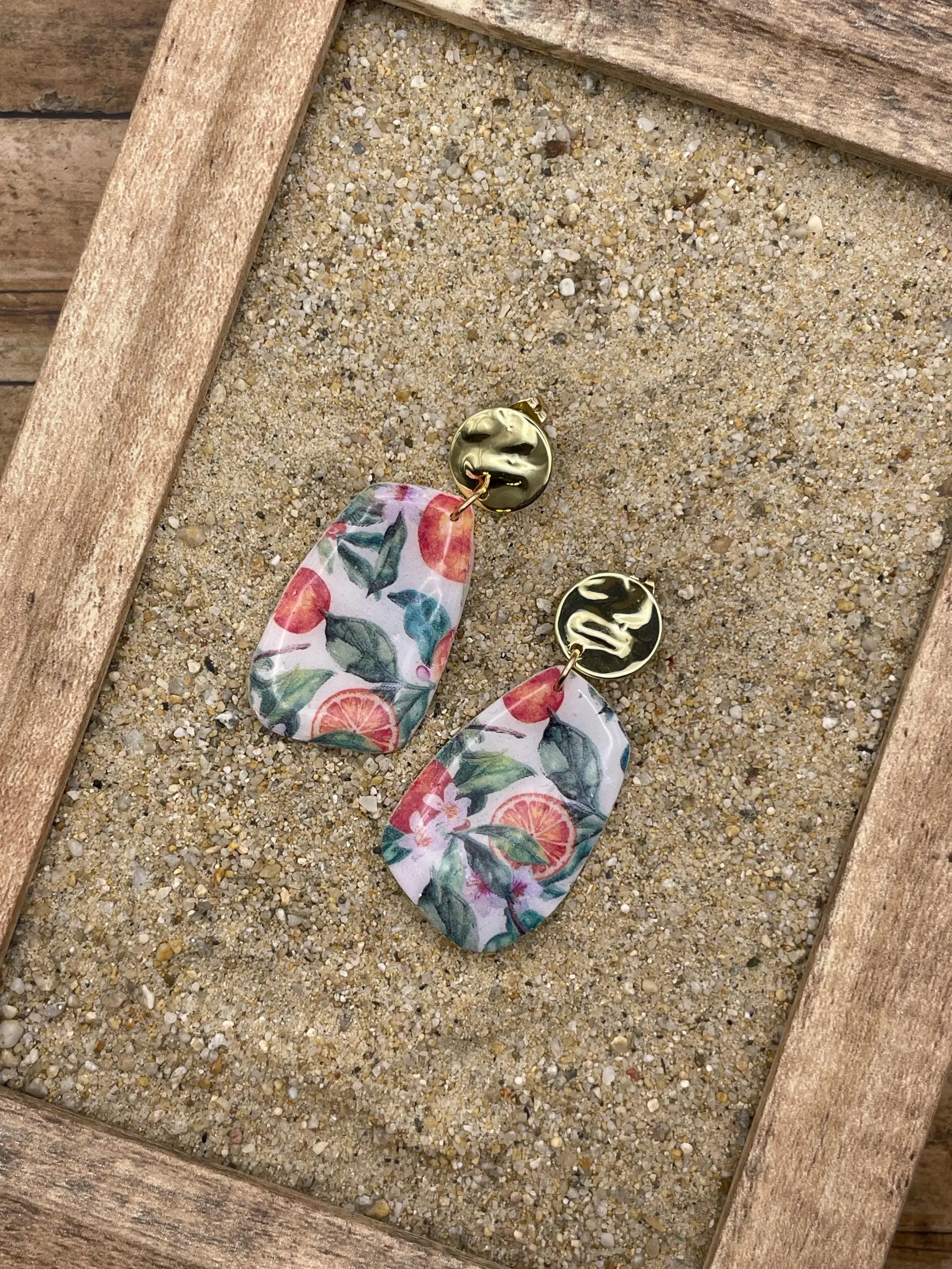 Tutti Frutti - Oranges Printed Dangle Earrings: Handmade Polymer Clay sold by Modcloth product image thumbnail 4