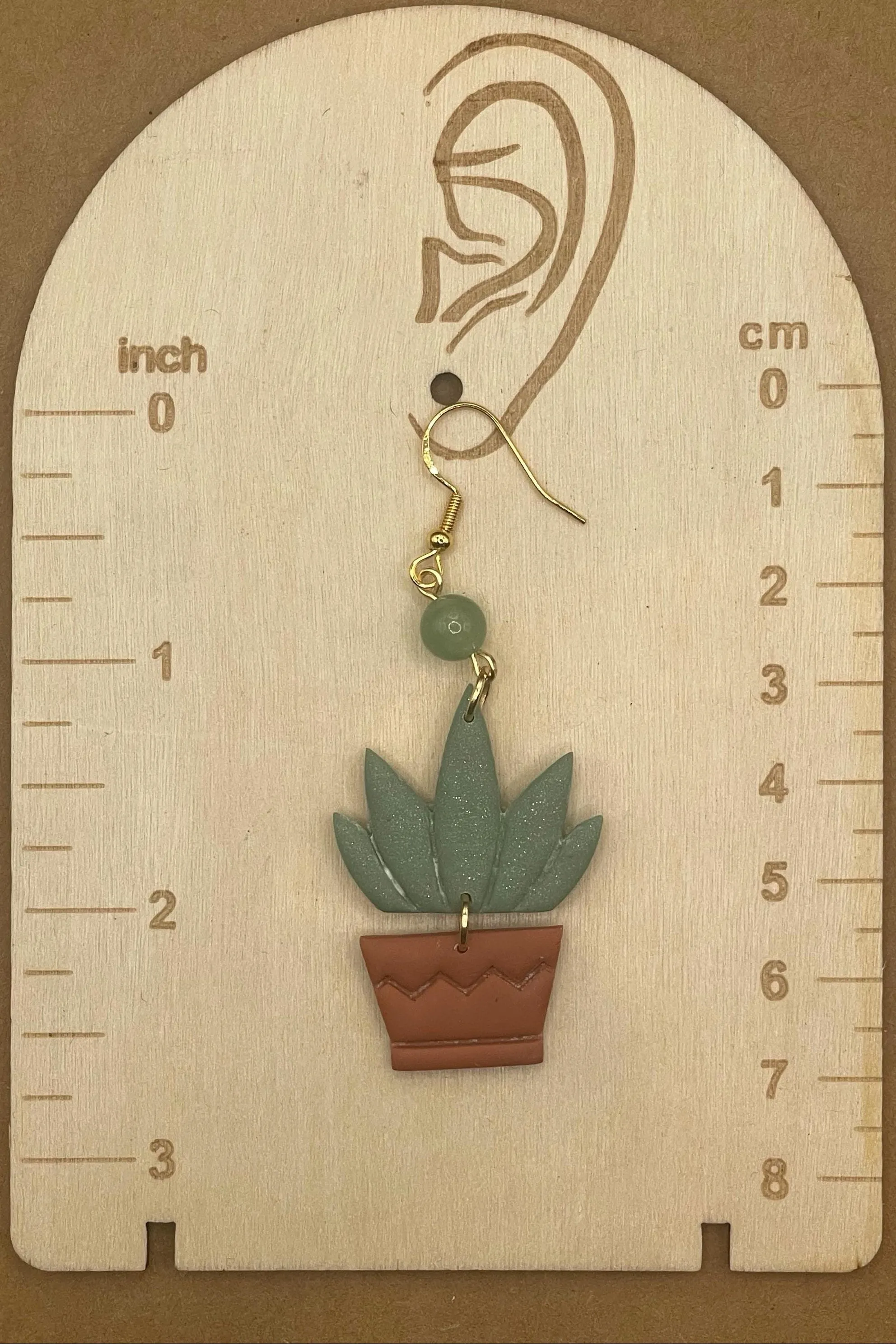 Joshua Tree - Aloe Vera Plant in Pot Earrings: Handmade Polymer Clay sold by Modcloth product image thumbnail 2