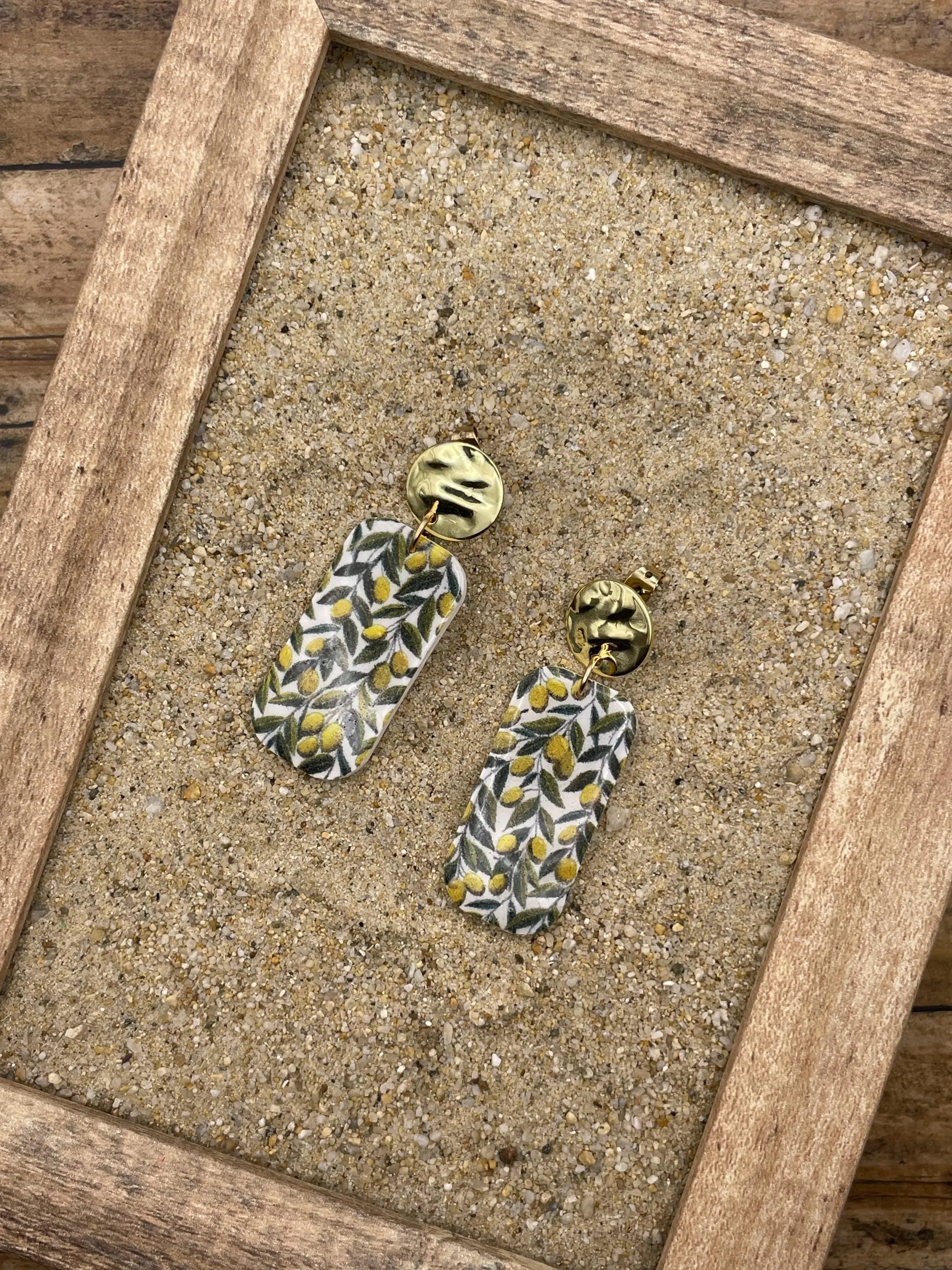 Tutti Frutti - Olives Printed Dangle Earrings: Handmade Polymer Clay sold by Modcloth product image thumbnail 4