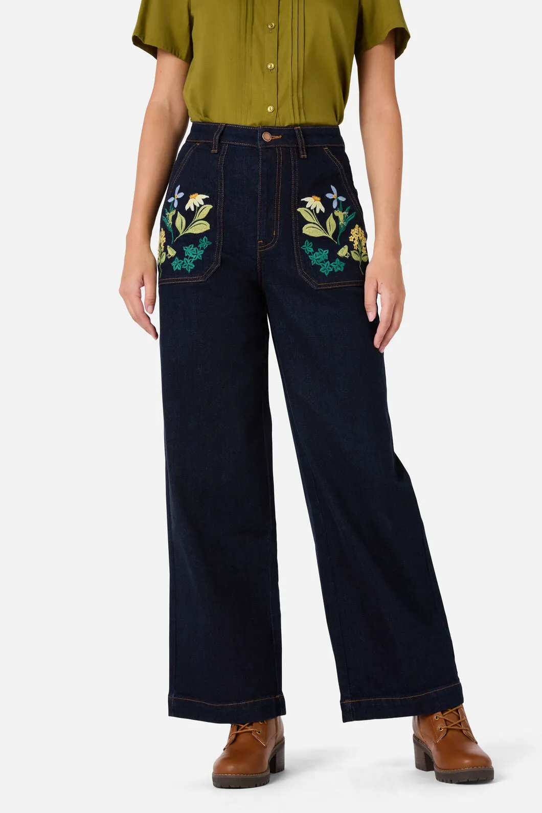 Tree Frog Embroidered Jeans sold by Modcloth product image thumbnail 3