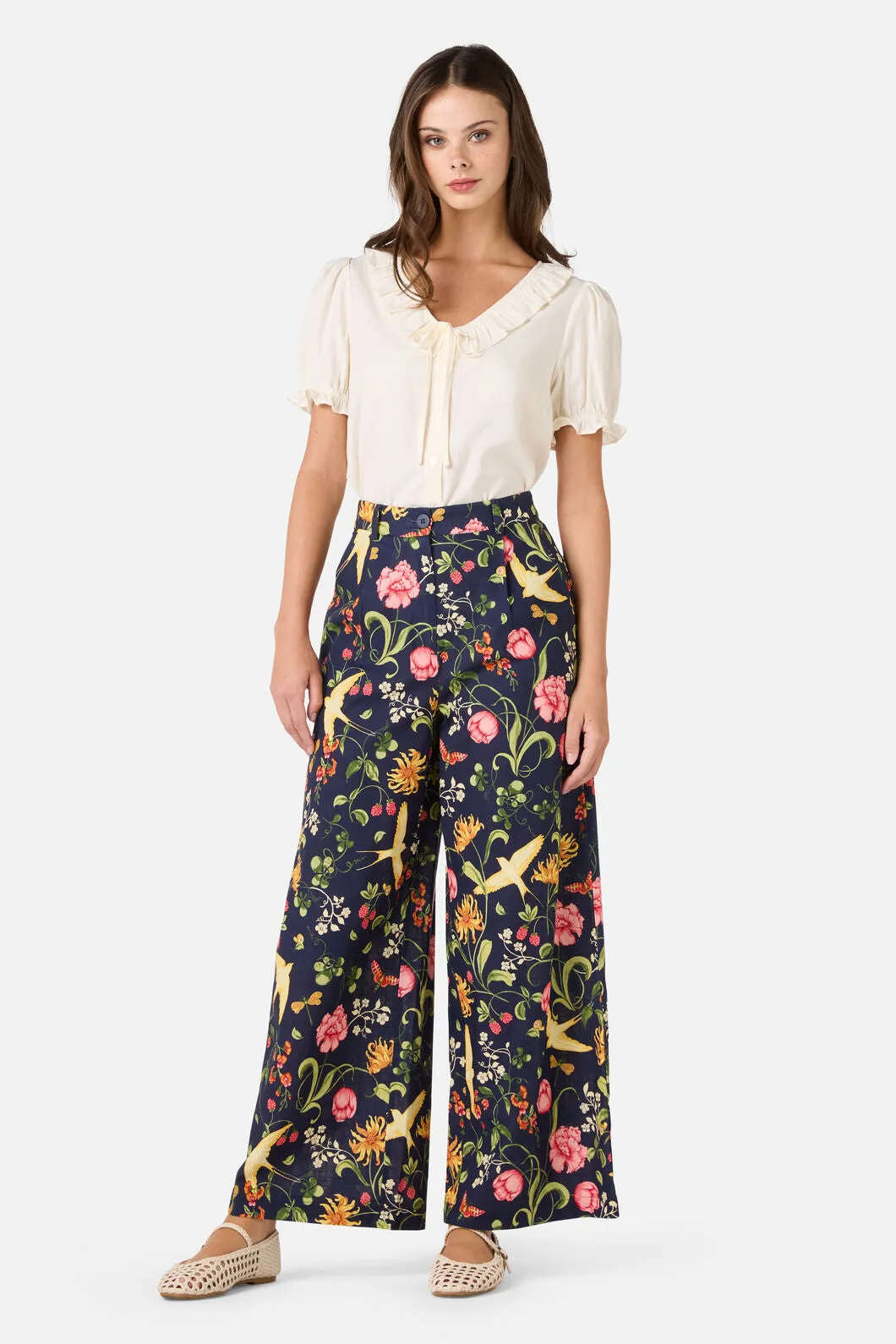 Whimsical Garden Wide Leg Cotton Pants sold by Modcloth product image thumbnail 4