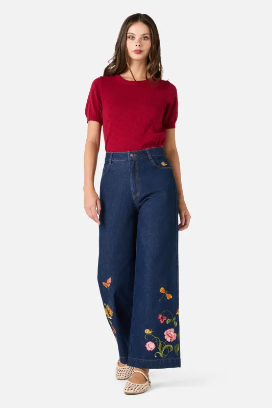 Whimsical Embroidered Jean made by Modcloth