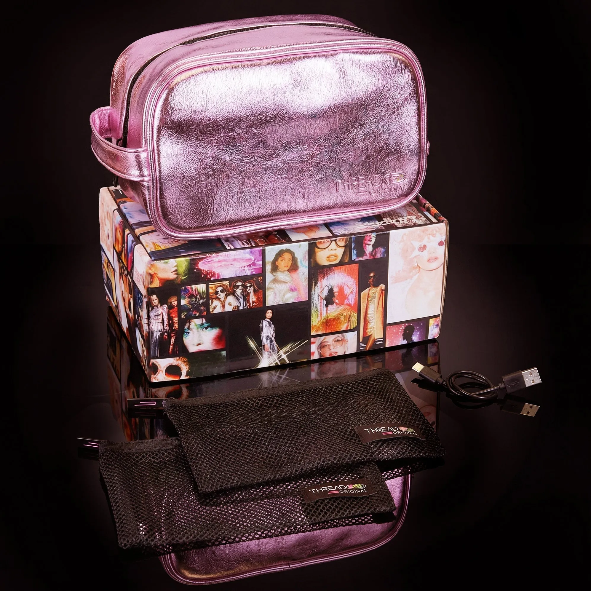 Aurora Get Lit Light Up Makeup Bag - Pink sold by Modcloth product image thumbnail 3