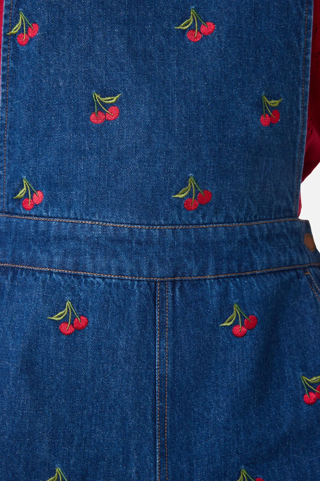 Cherry Embroidered Denim Overalls sold by Modcloth product image thumbnail 4