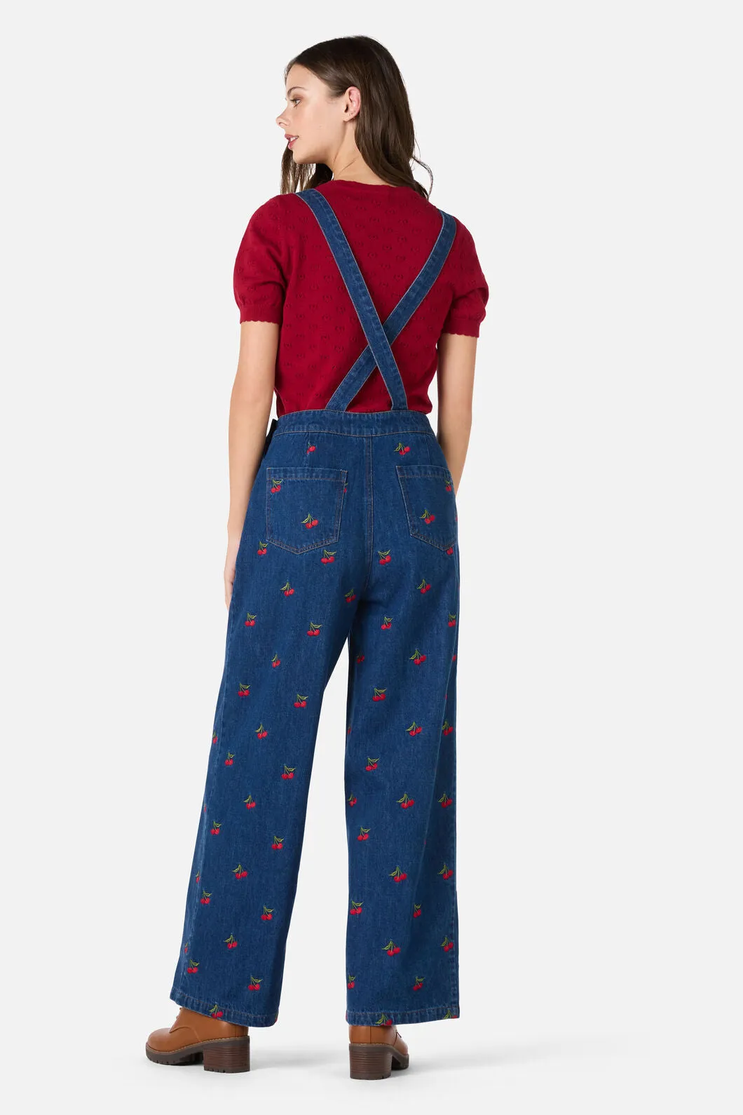 Cherry Embroidered Denim Overalls sold by Modcloth product image thumbnail 2