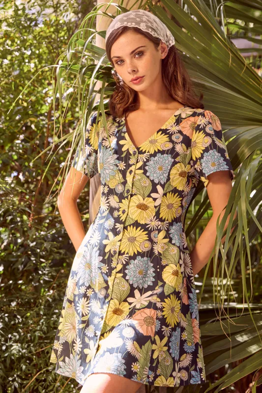 Leonie Floral Mini Dress made by Modcloth