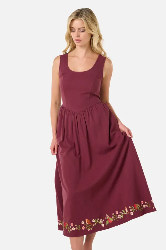 Apple & Robin Embroidered Midi Dress made by Modcloth
