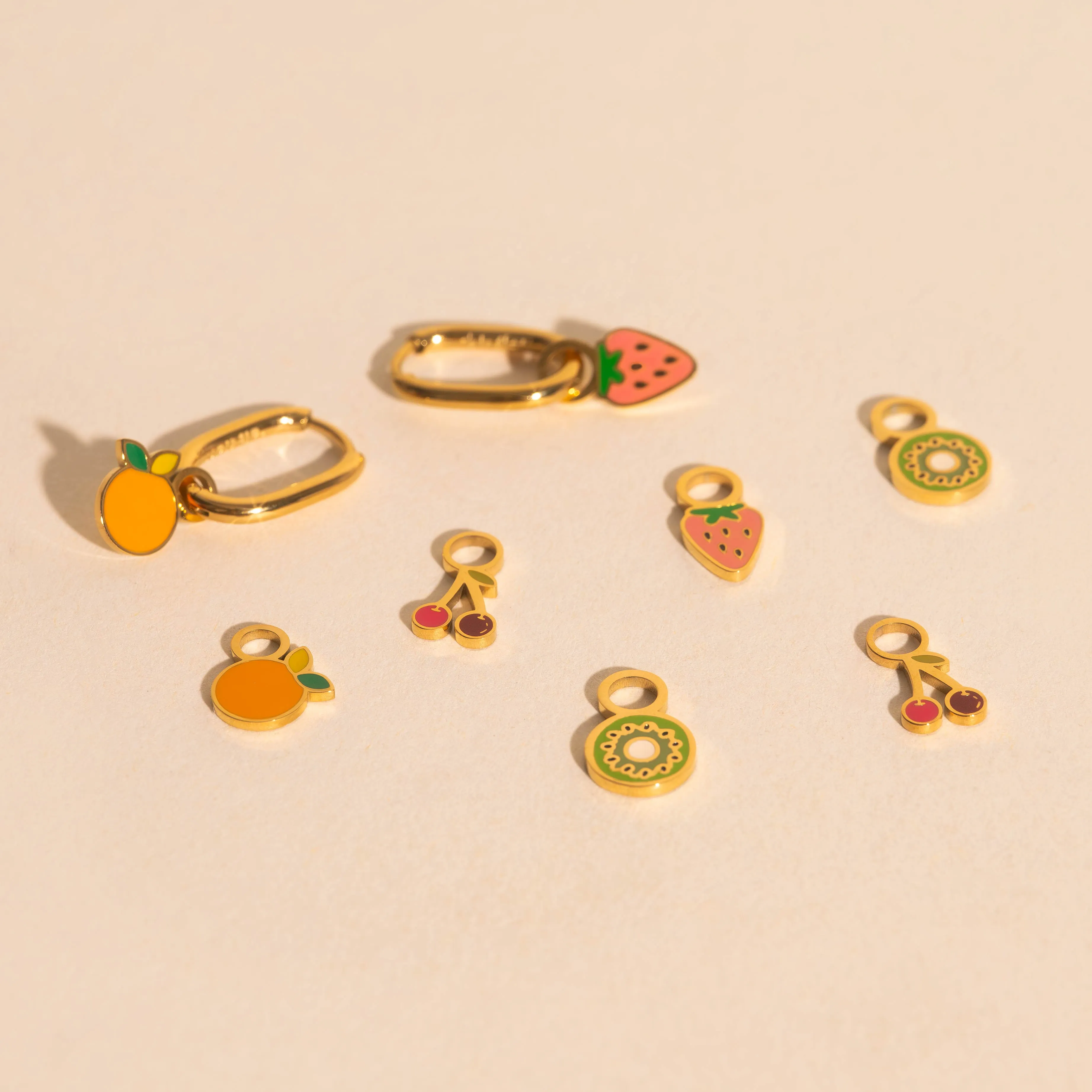 Mini Fruit Huggie Hoop Charms Stack Pack (5 items) sold by Modcloth product image thumbnail 5