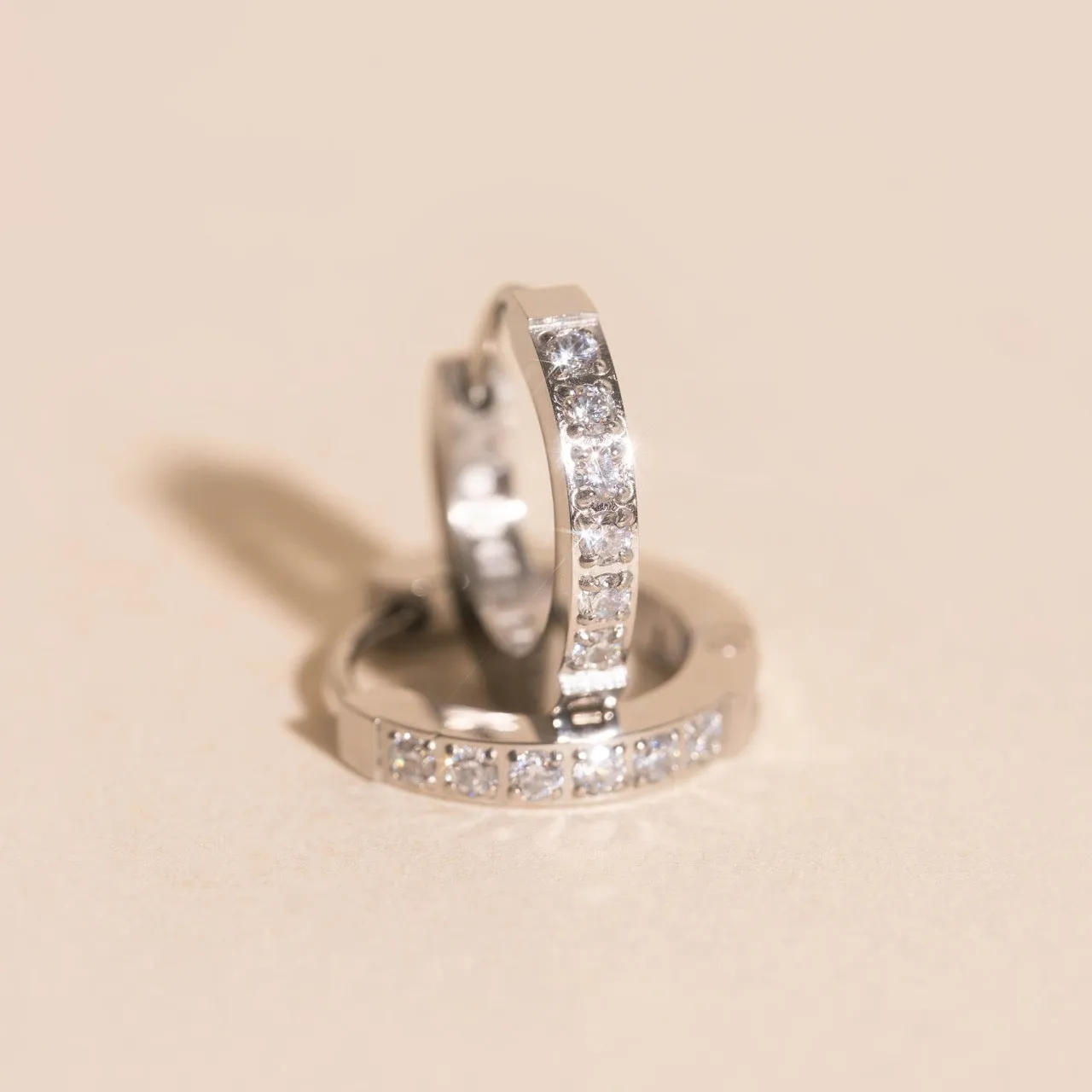 Crystal Huggie Hoop Earrings sold by Modcloth product image thumbnail 4