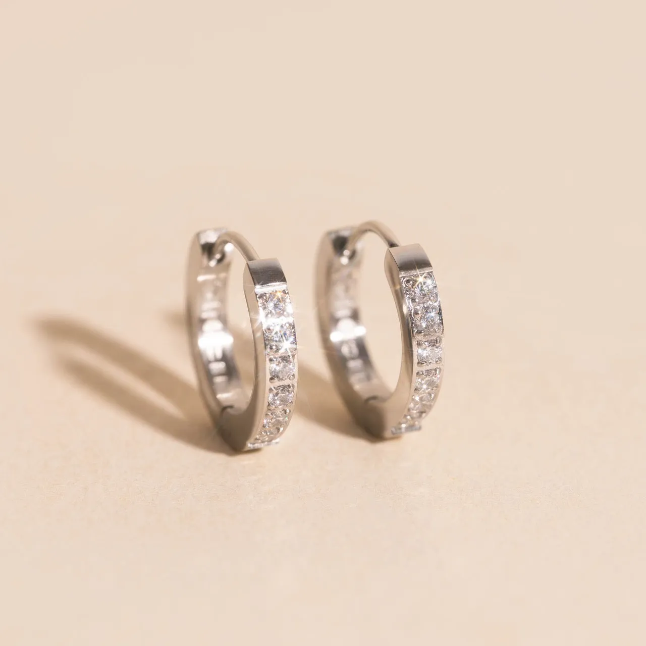 Crystal Huggie Hoop Earrings sold by Modcloth product image thumbnail 5