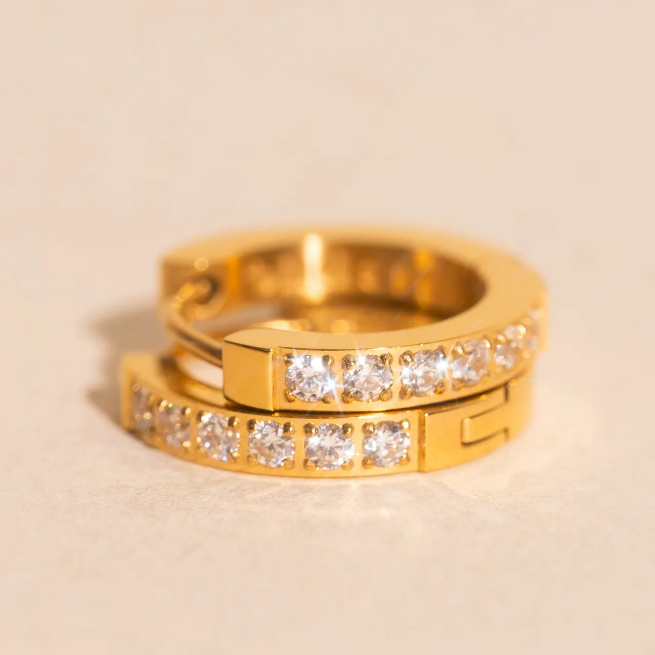 Crystal Huggie Hoop Earrings sold by Modcloth product image thumbnail 2