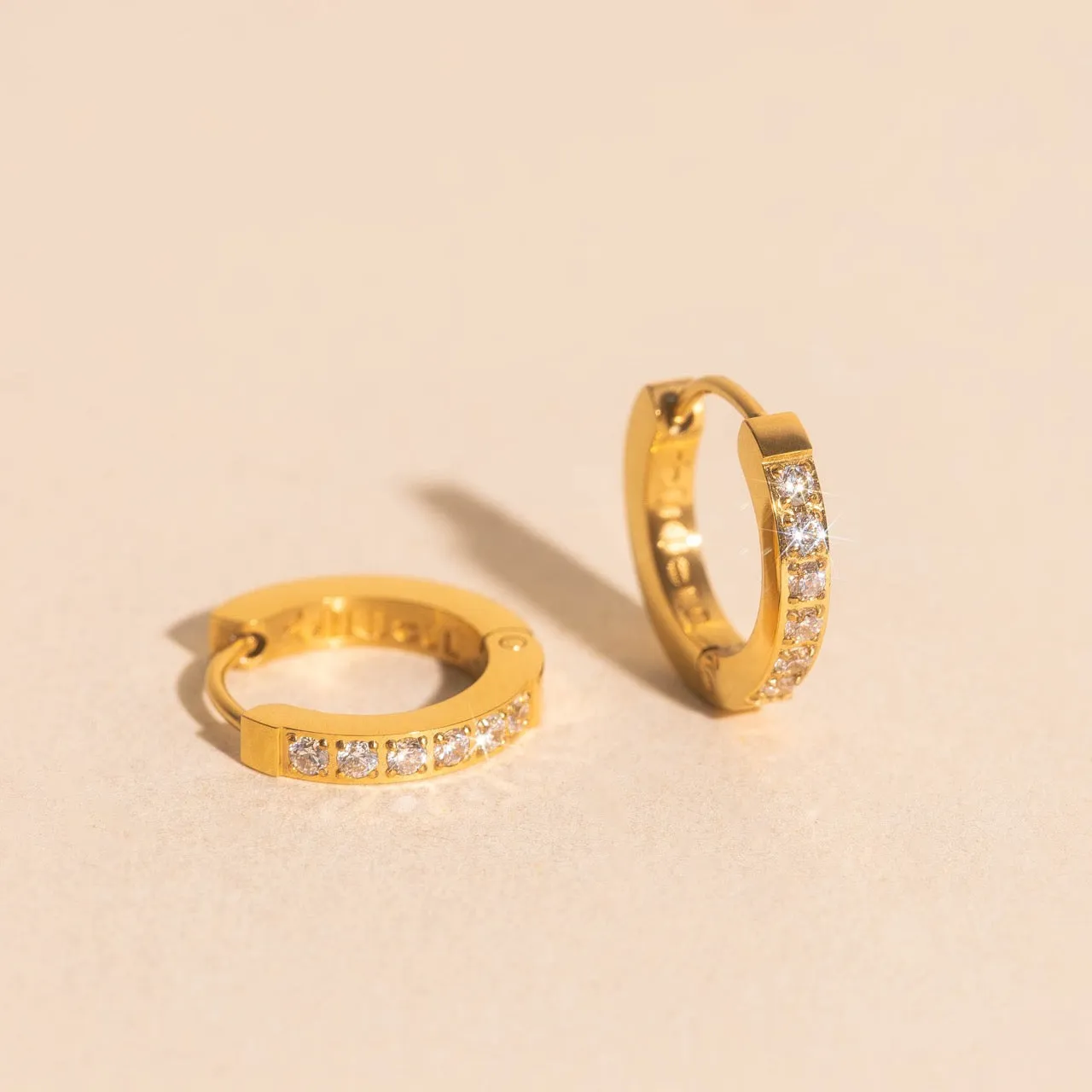 Crystal Huggie Hoop Earrings sold by Modcloth product image thumbnail 3