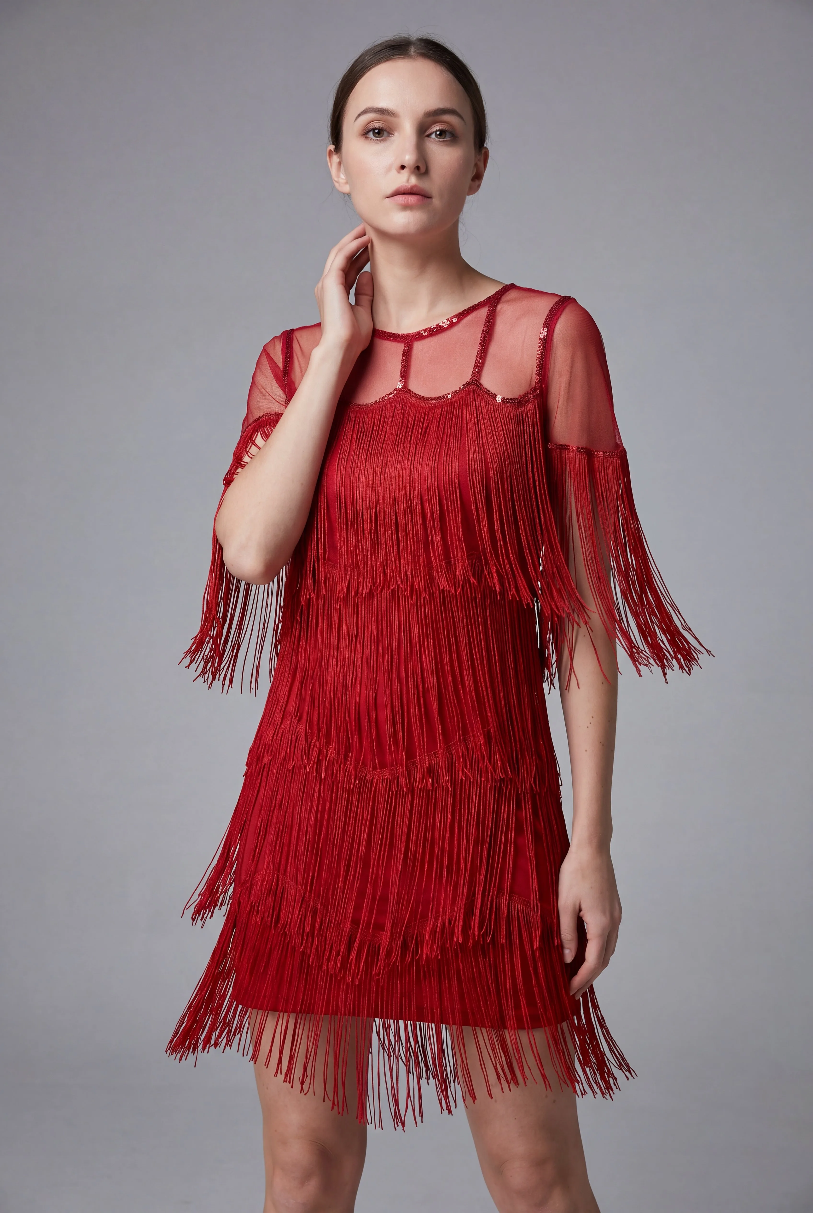 Red Fringe Flapper Dress sold by Modcloth