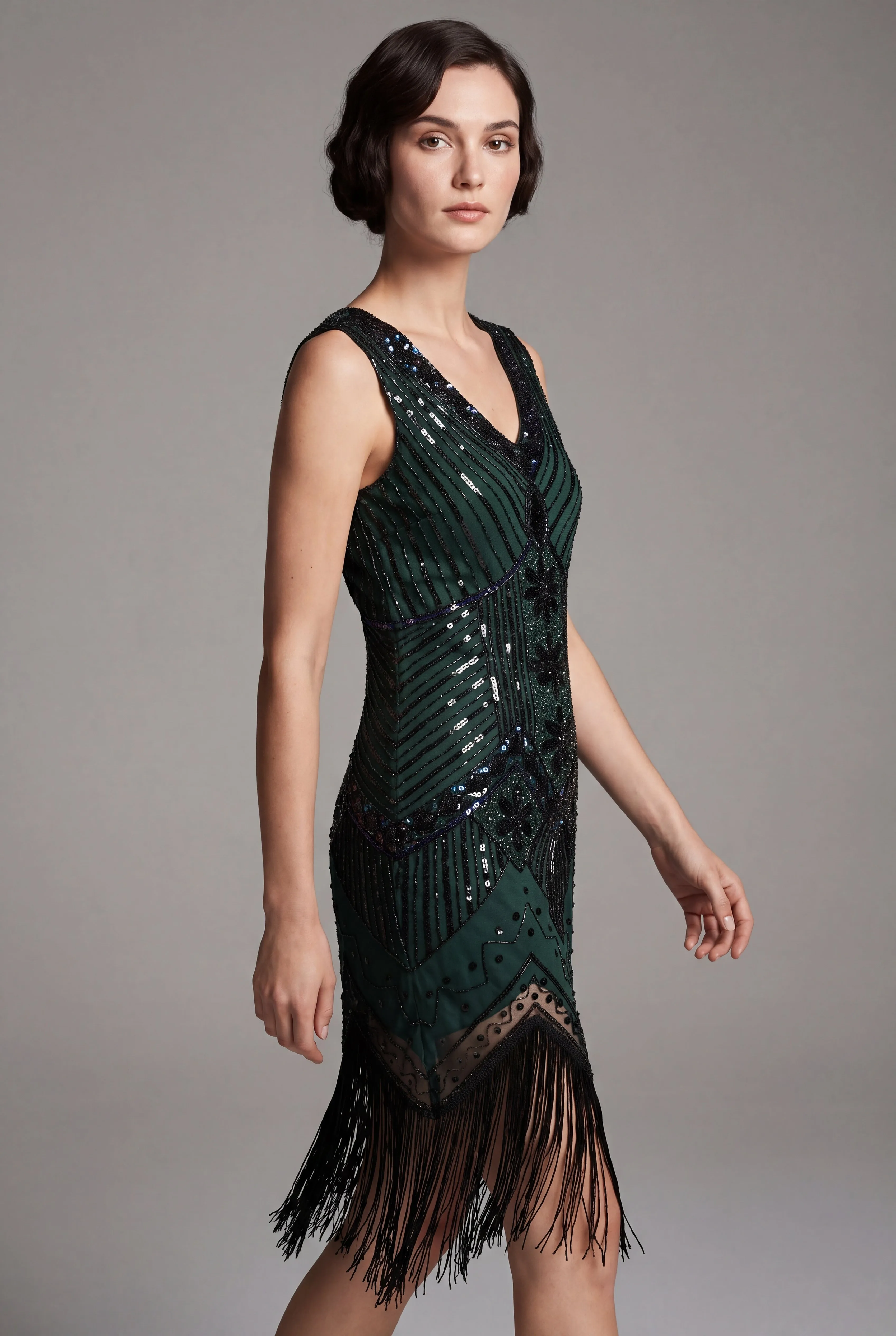 Emerald Art Deco Flapper Dress sold by Modcloth