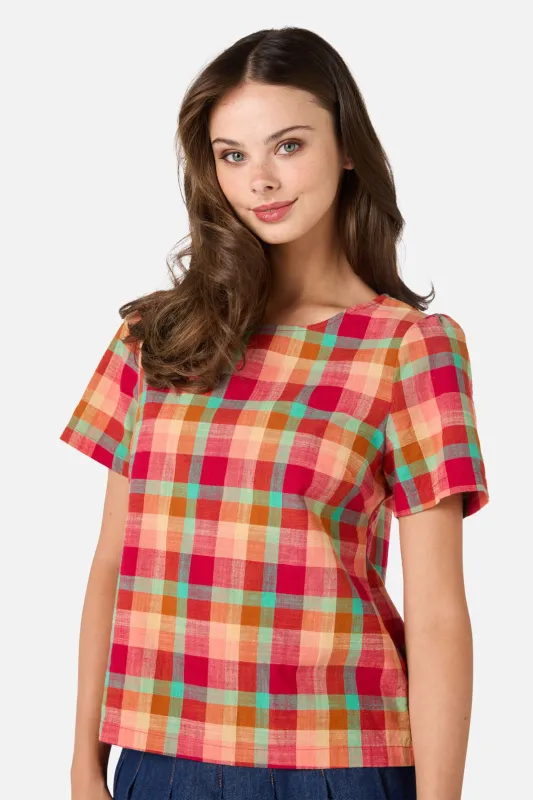 Piper Check Short Sleeve Top made by Modcloth