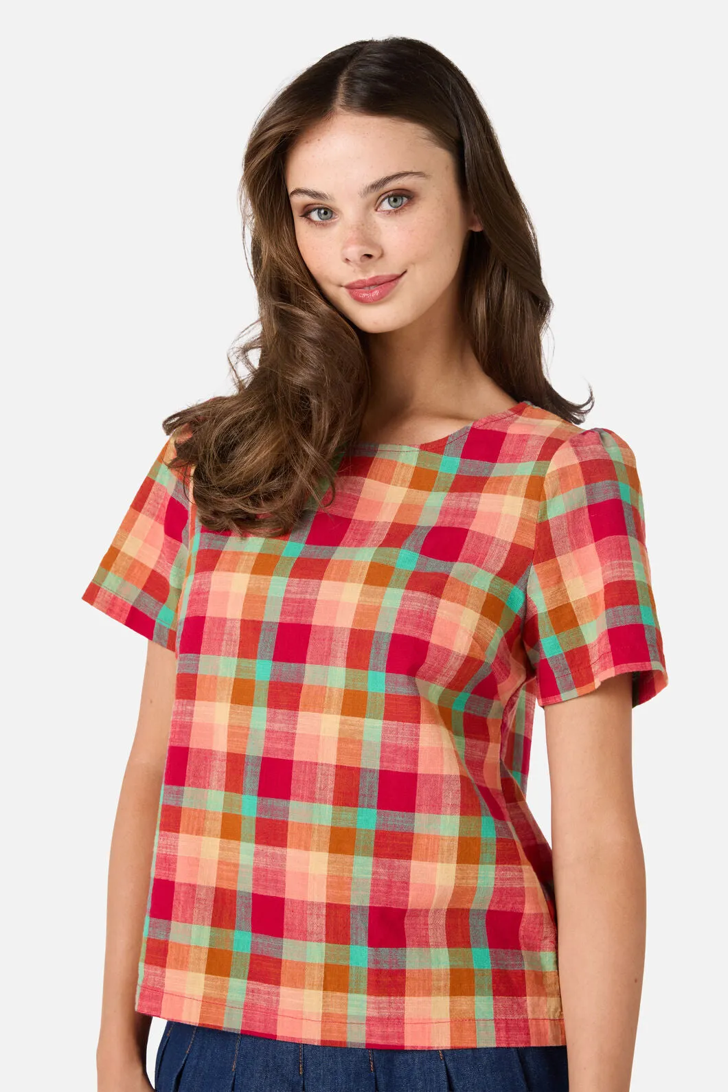 Piper Check Short Sleeve Top sold by Modcloth
