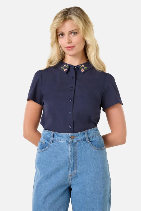 Polly Embroidered Collar Blouse made by Modcloth