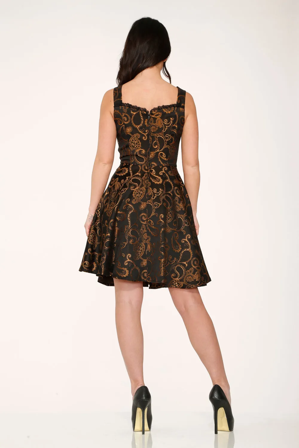 Black Gold Gothic Swing Dress sold by Modcloth product image thumbnail 3