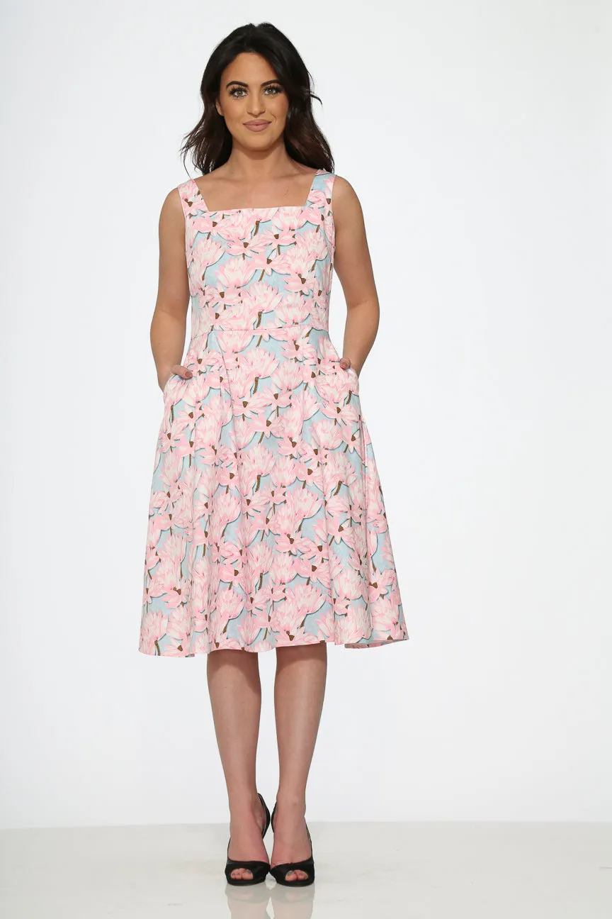 Pink Floral Swing Dress sold by Modcloth product image thumbnail 4
