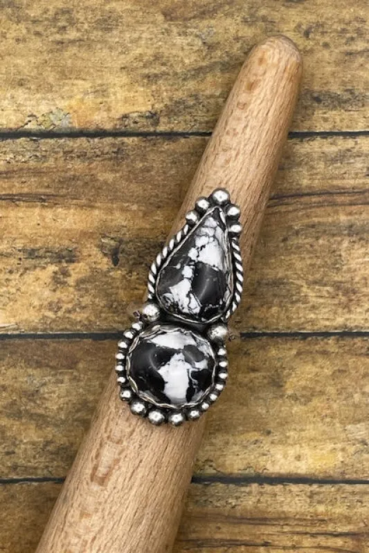 Amanda - White Buffalo Turquoise Double Gemstone Ring made by Modcloth