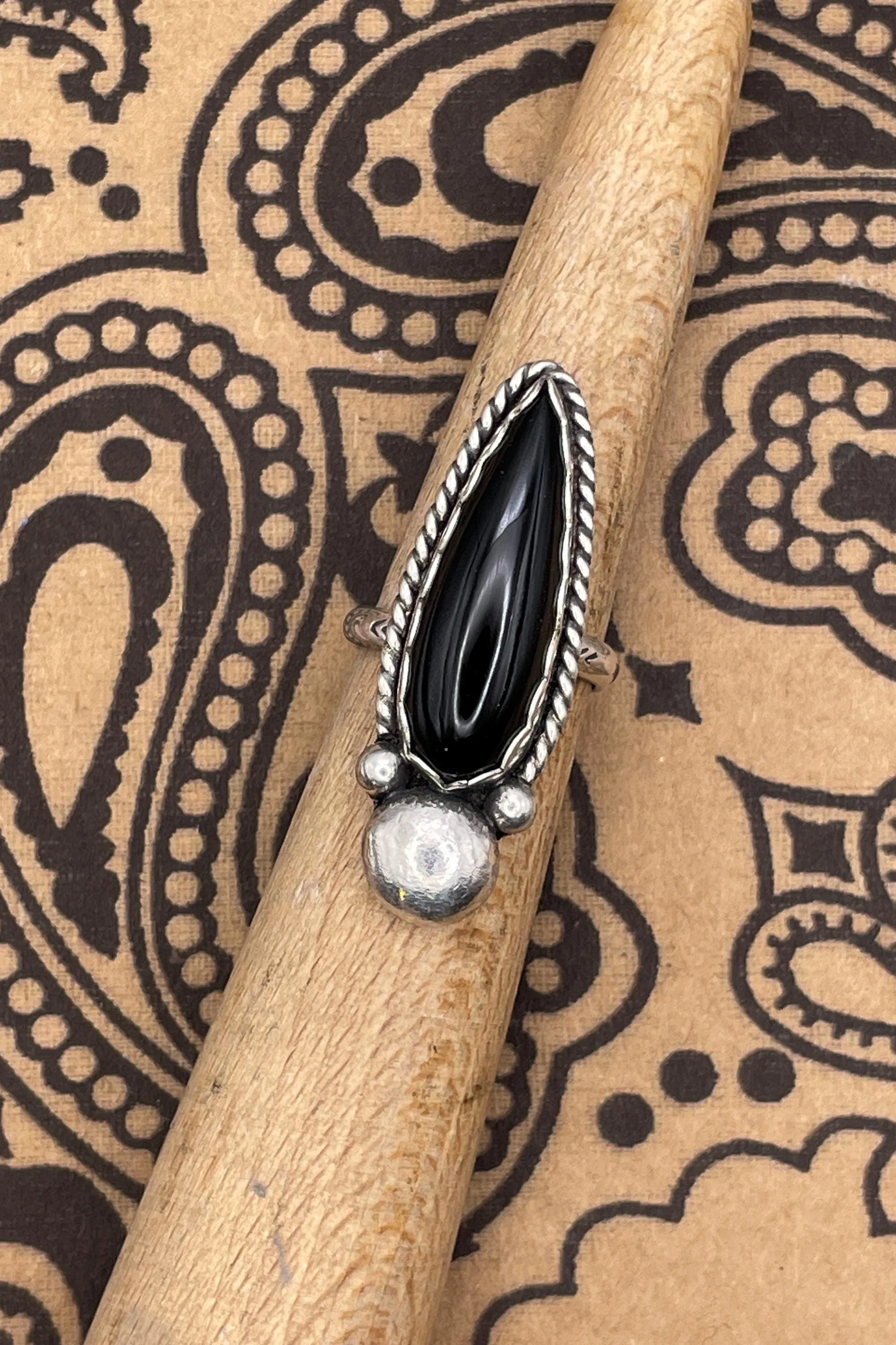 Danielle - Black Teardrop Onyx Ring sold by Modcloth