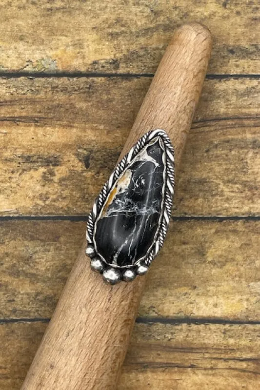 Angelina - White Buffalo Turquoise Ring made by Modcloth