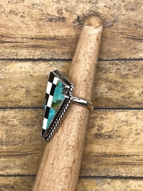 Bo - Checkered and Turquoise Lightning Bolt Ring sold by Modcloth product image thumbnail 2