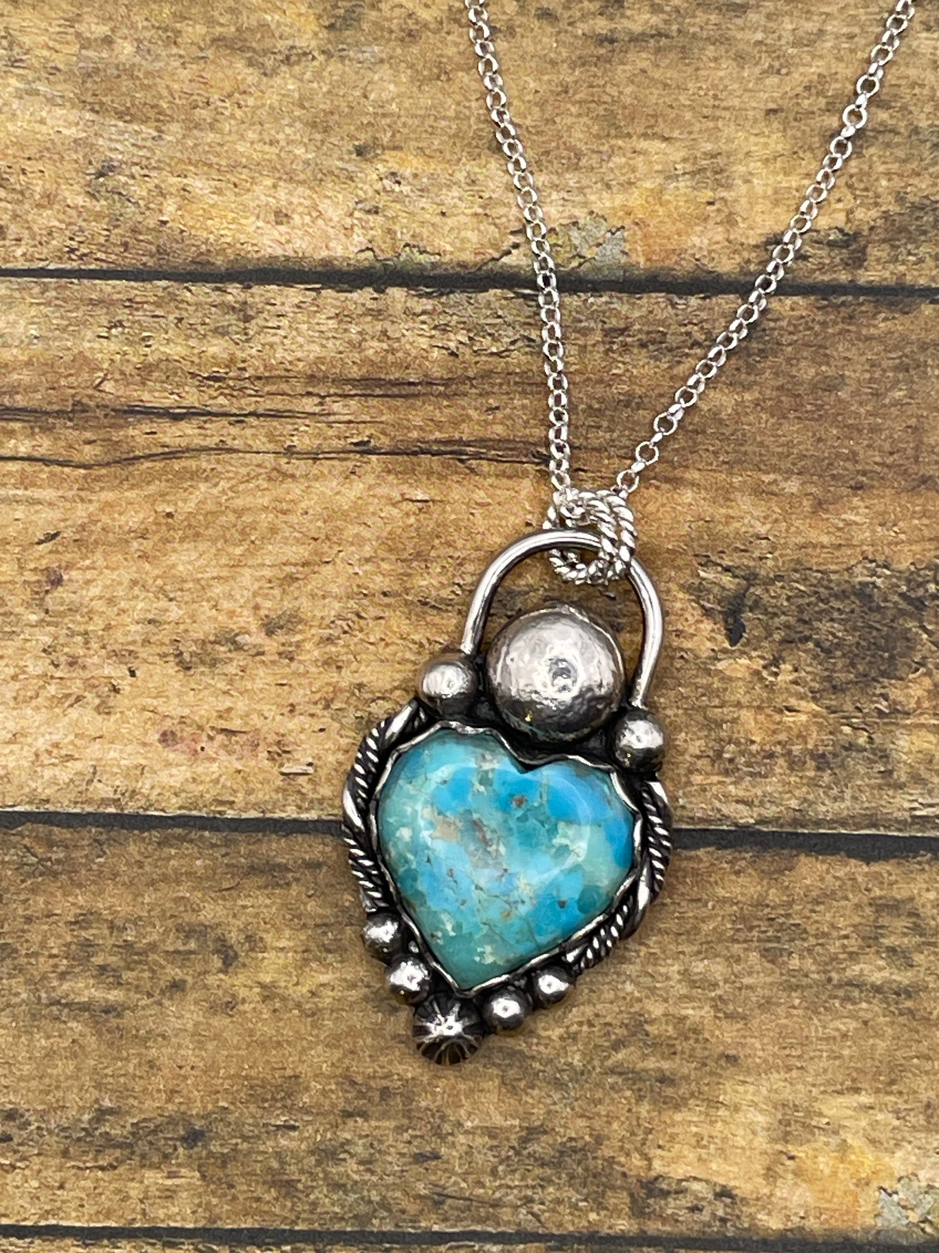 Bonita - Turquoise Heart Faux Lock Pendant sold by Modcloth