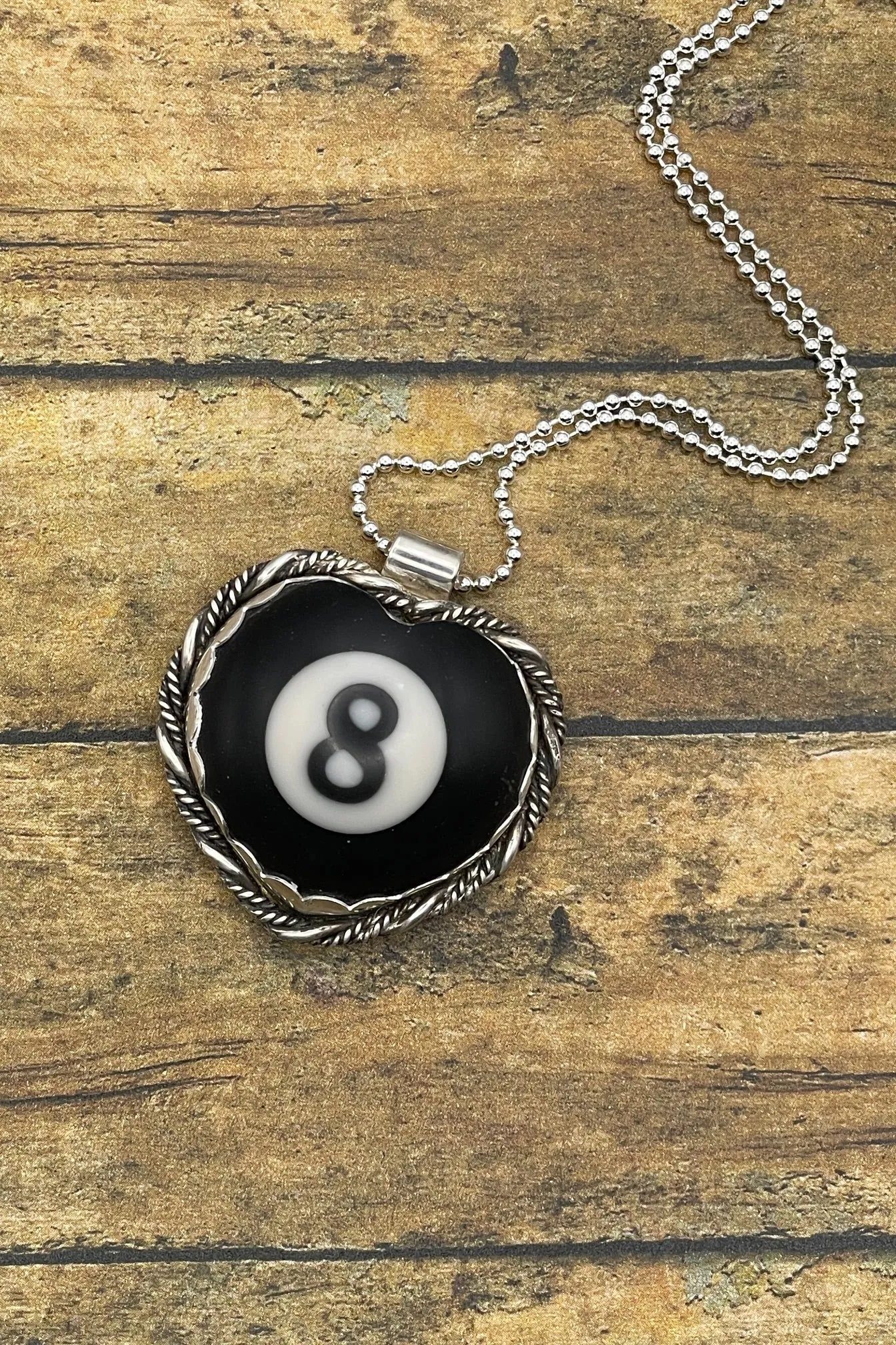 Stella - Small Billiard 8-Ball Heart Pendant Necklace sold by Modcloth product image thumbnail 2