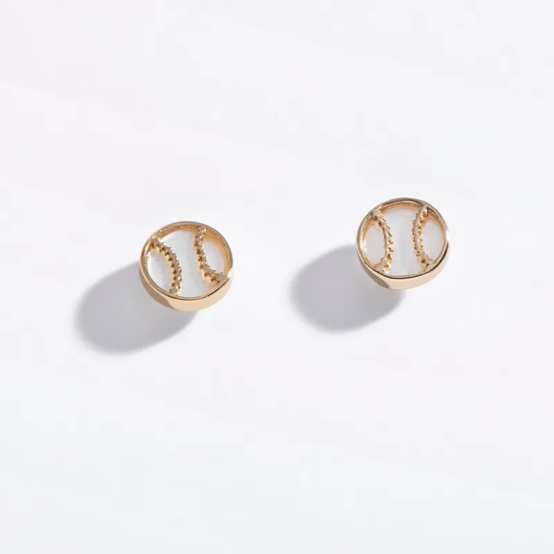 Baseball Stud Earrings made by Modcloth