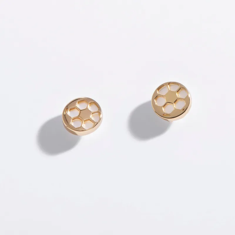 Soccer Ball Stud Earrings made by Modcloth