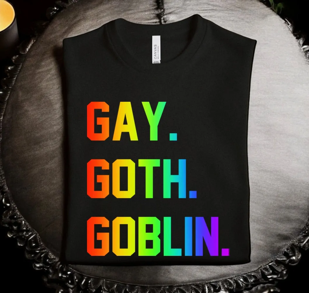 Gay. Goth. Goblin: Rainbow T-Shirt sold by Modcloth