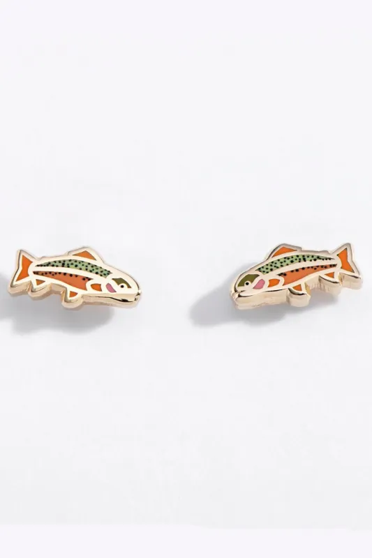 Rainbow Trout Fish Stud Earrings made by Modcloth