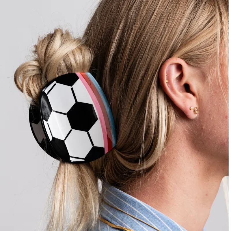 Soccer Ball Hair Claw made by Modcloth