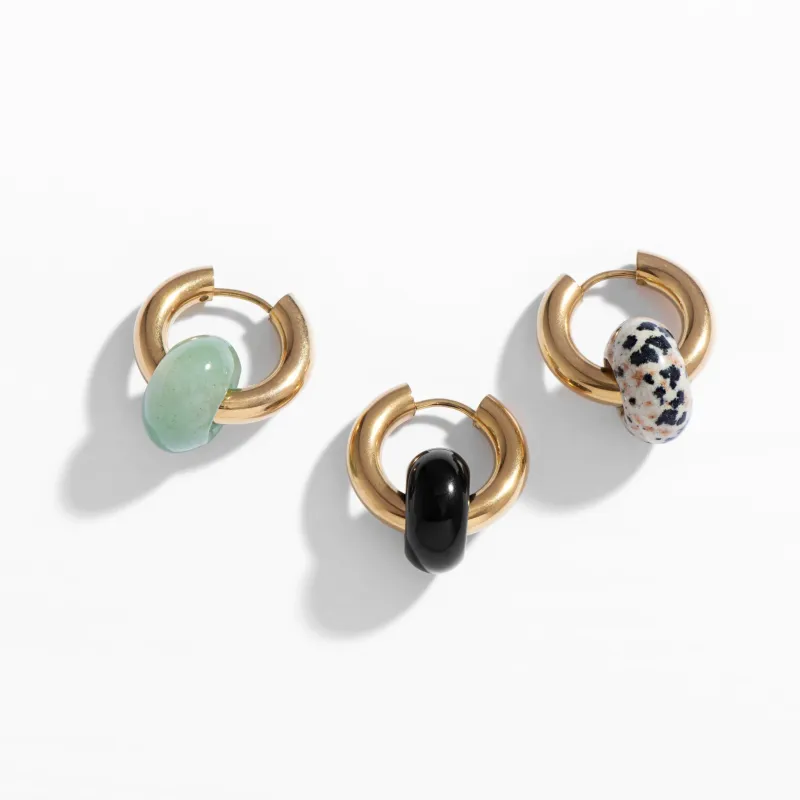 Jupiter Earrings: Onyx, Jasper, or Aventurine made by Modcloth