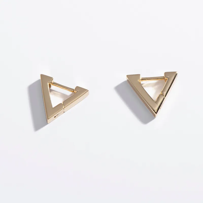 Triangle Huggie Hoop Earrings made by Modcloth
